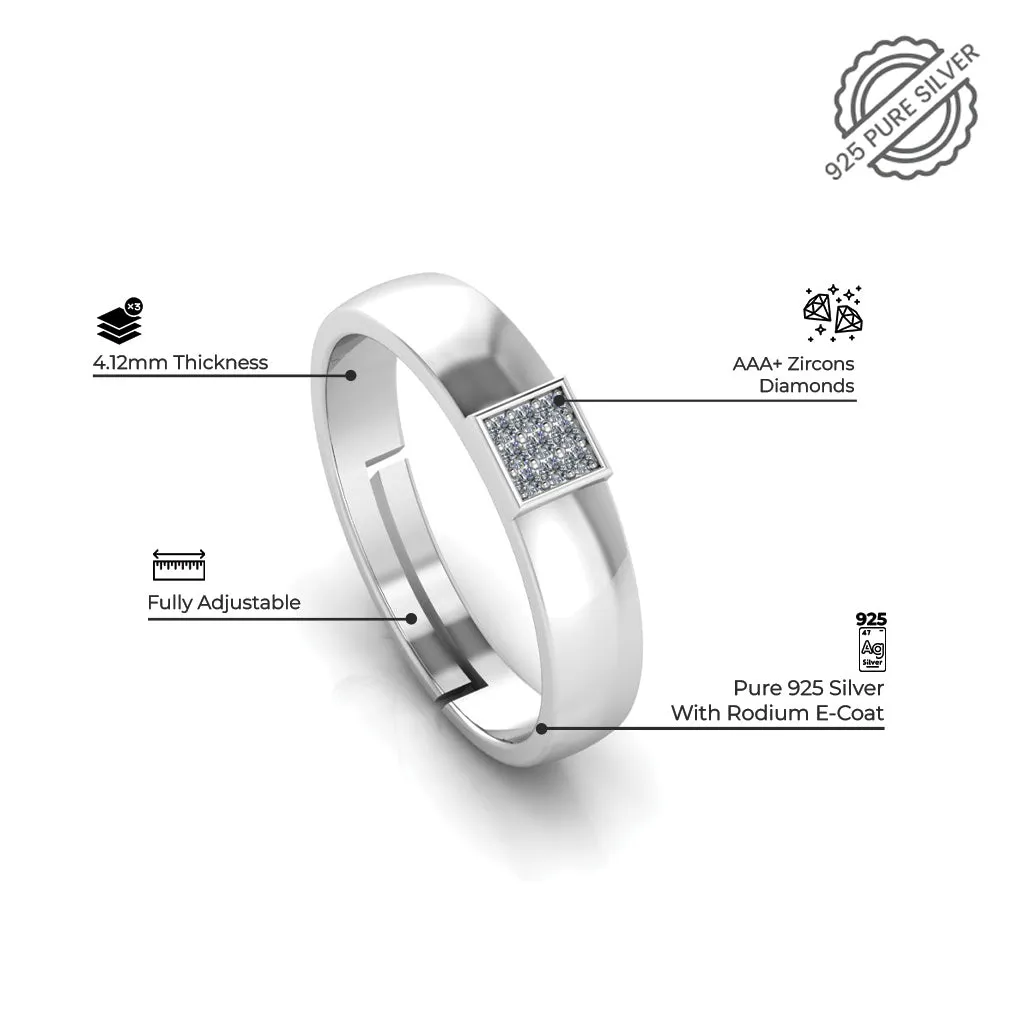 925 Pure Starling Silver Wave V Ladies Special and Classy Status Special Couple's Ring