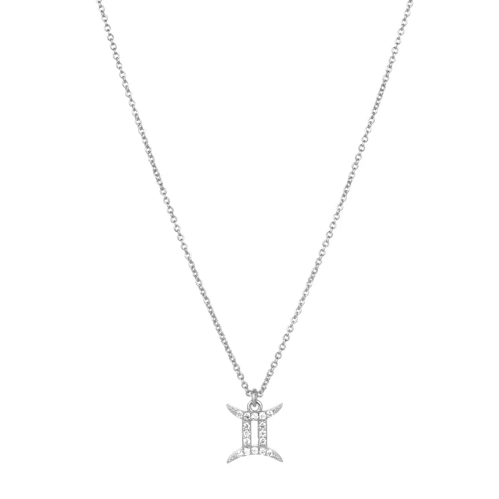 925 Sterling Silver & Platinum Plated/18k Gold Zodiac Necklace