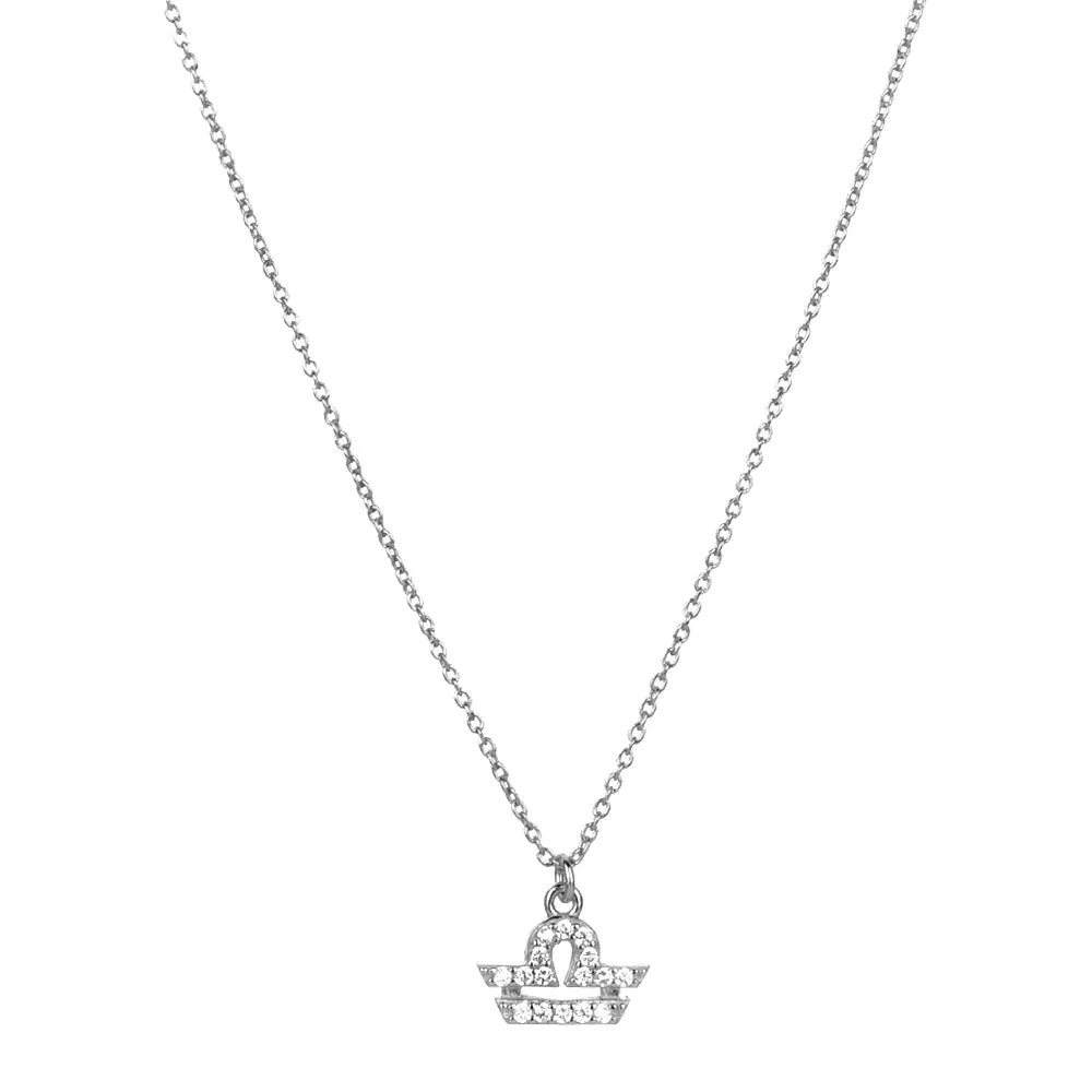 925 Sterling Silver & Platinum Plated/18k Gold Zodiac Necklace