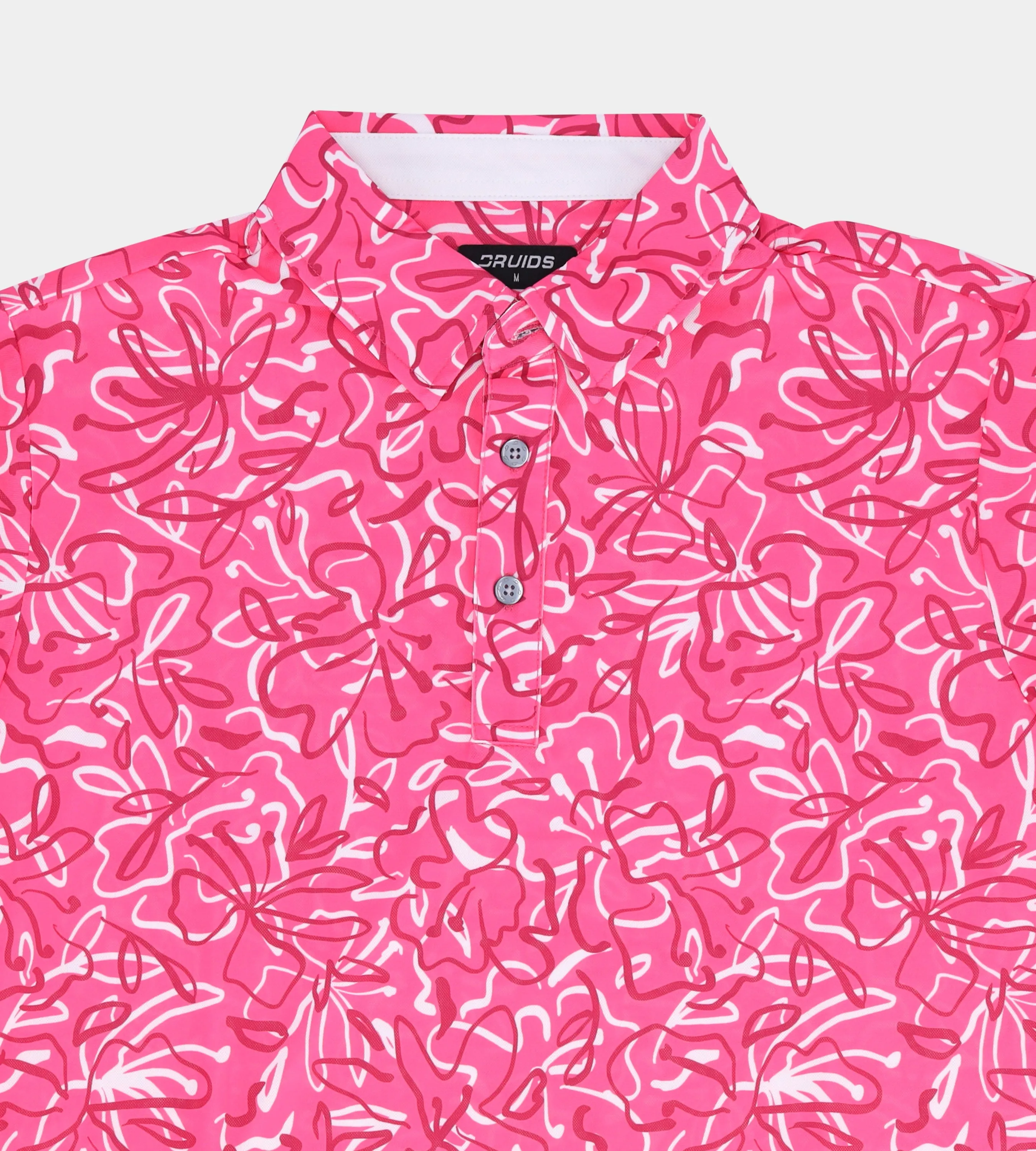 ABSTRACT FLORAL POLO - PINK