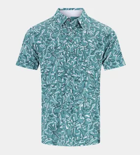 ABSTRACT FLORAL POLO - SAGE