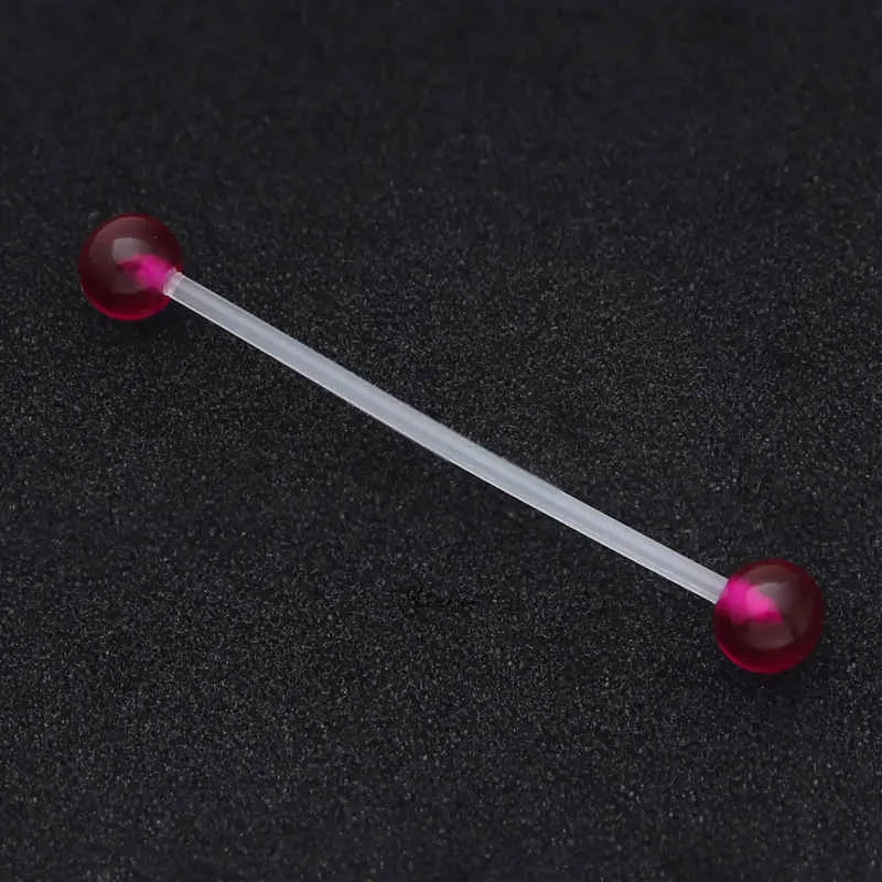 Acrylic Balls Flexible PTFE Industrial Barbell - Purple