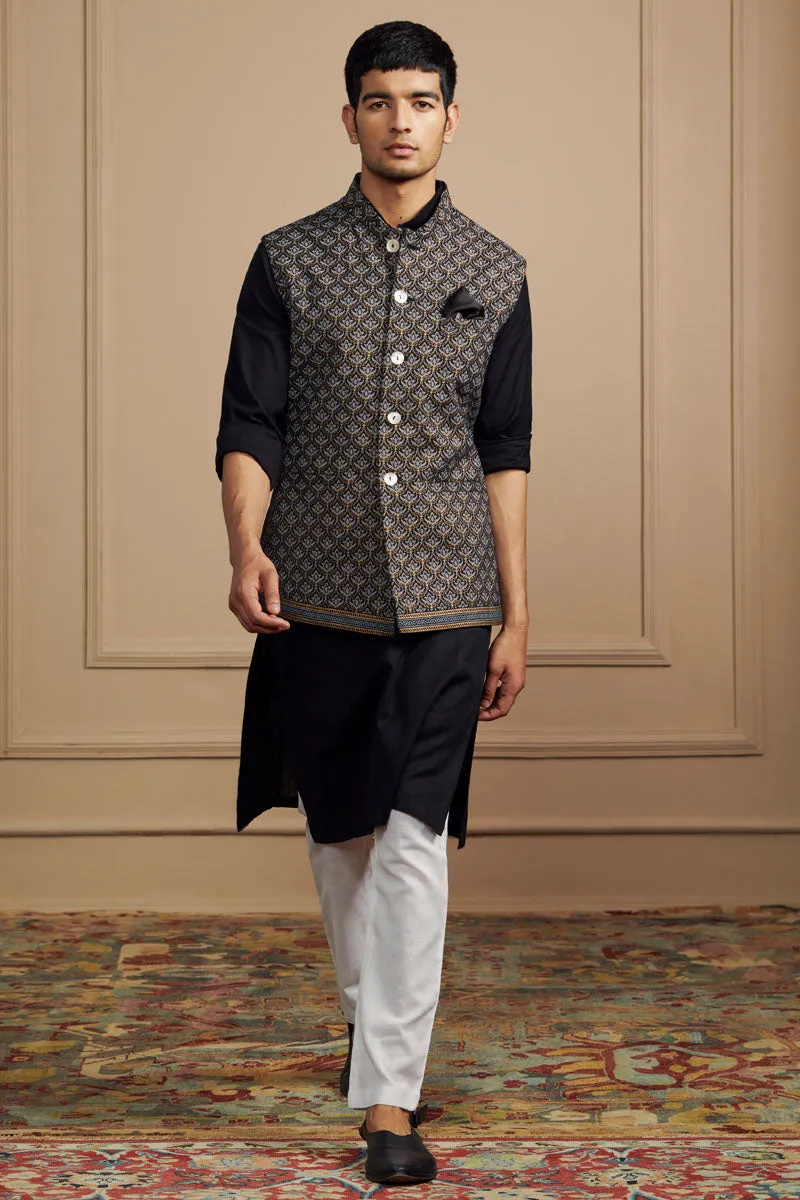 All Over Printed Kurta Bundi Set