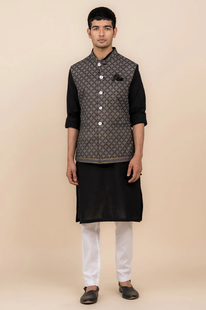 All Over Printed Kurta Bundi Set