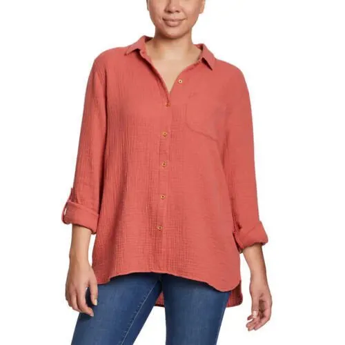 Anne Klein Women's Gauze Button Up Top