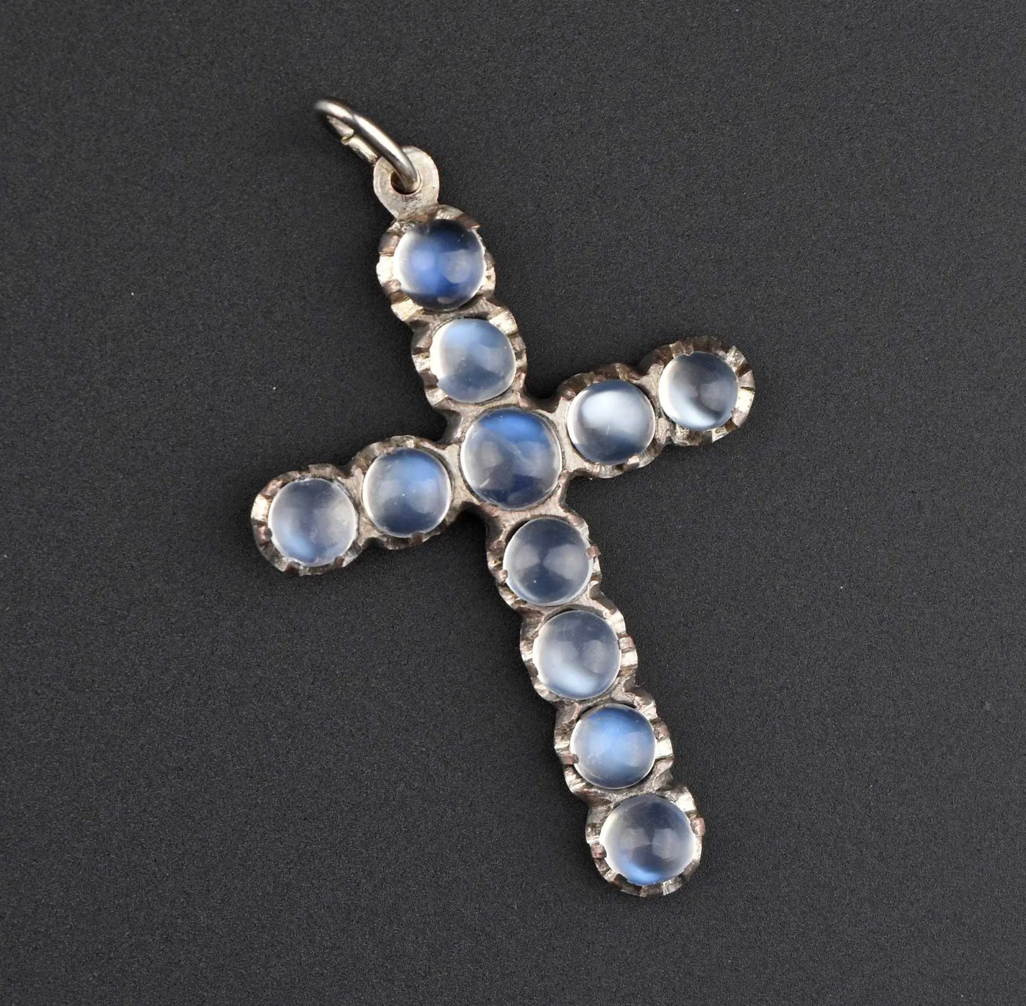 Antique Moonstone Cabochon Cross Necklace ON HOLD