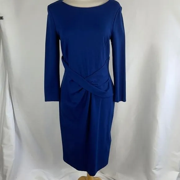 Armani CollezioniBlue Twist Front Knit Dress