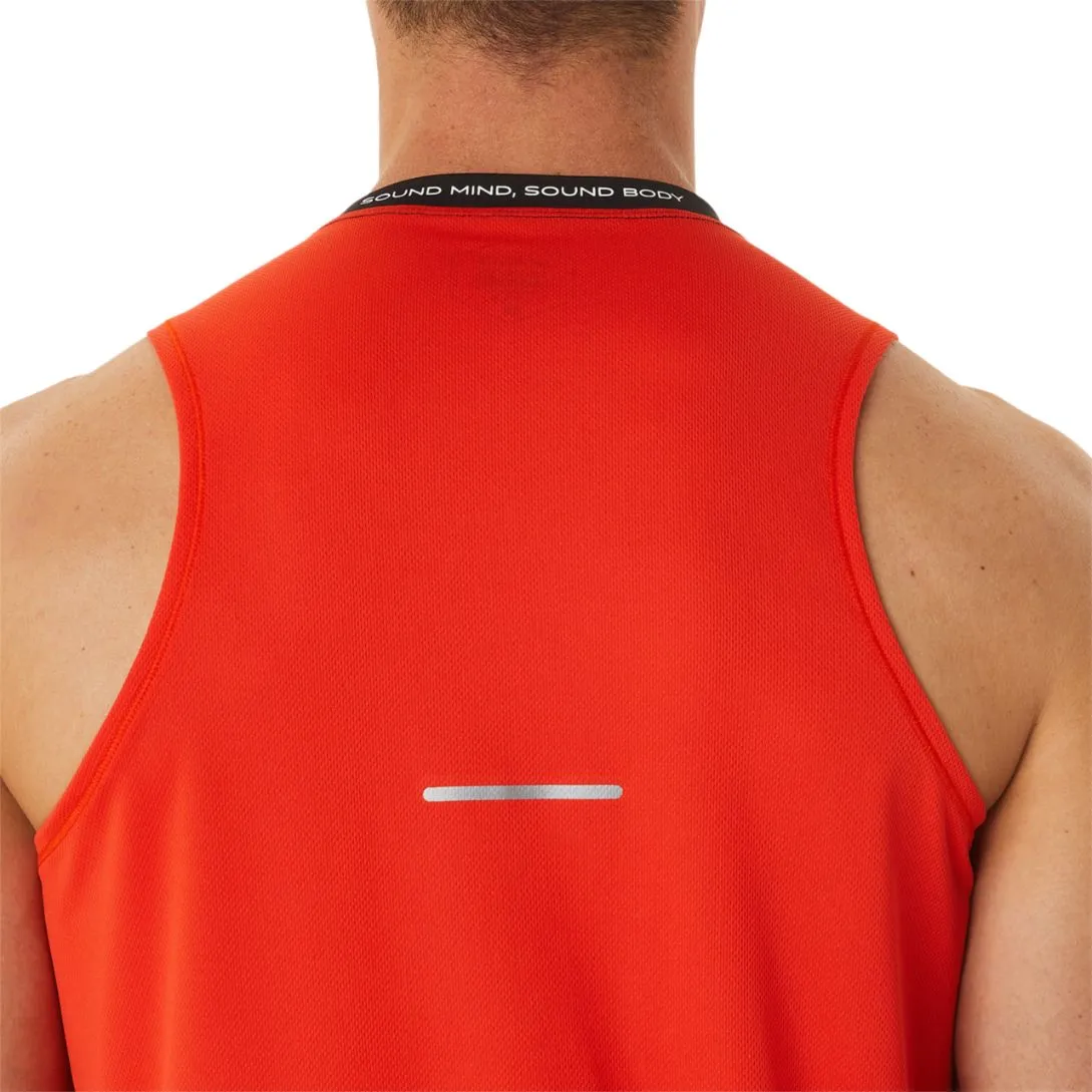 Asics Race Singlet Black Cherry Tomato   