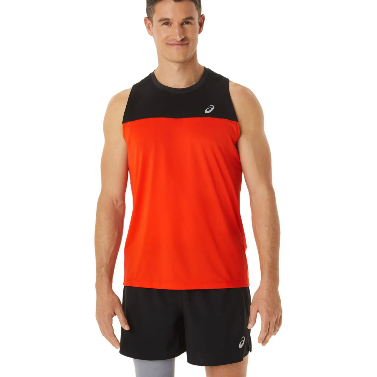 Asics Race Singlet Black Cherry Tomato   