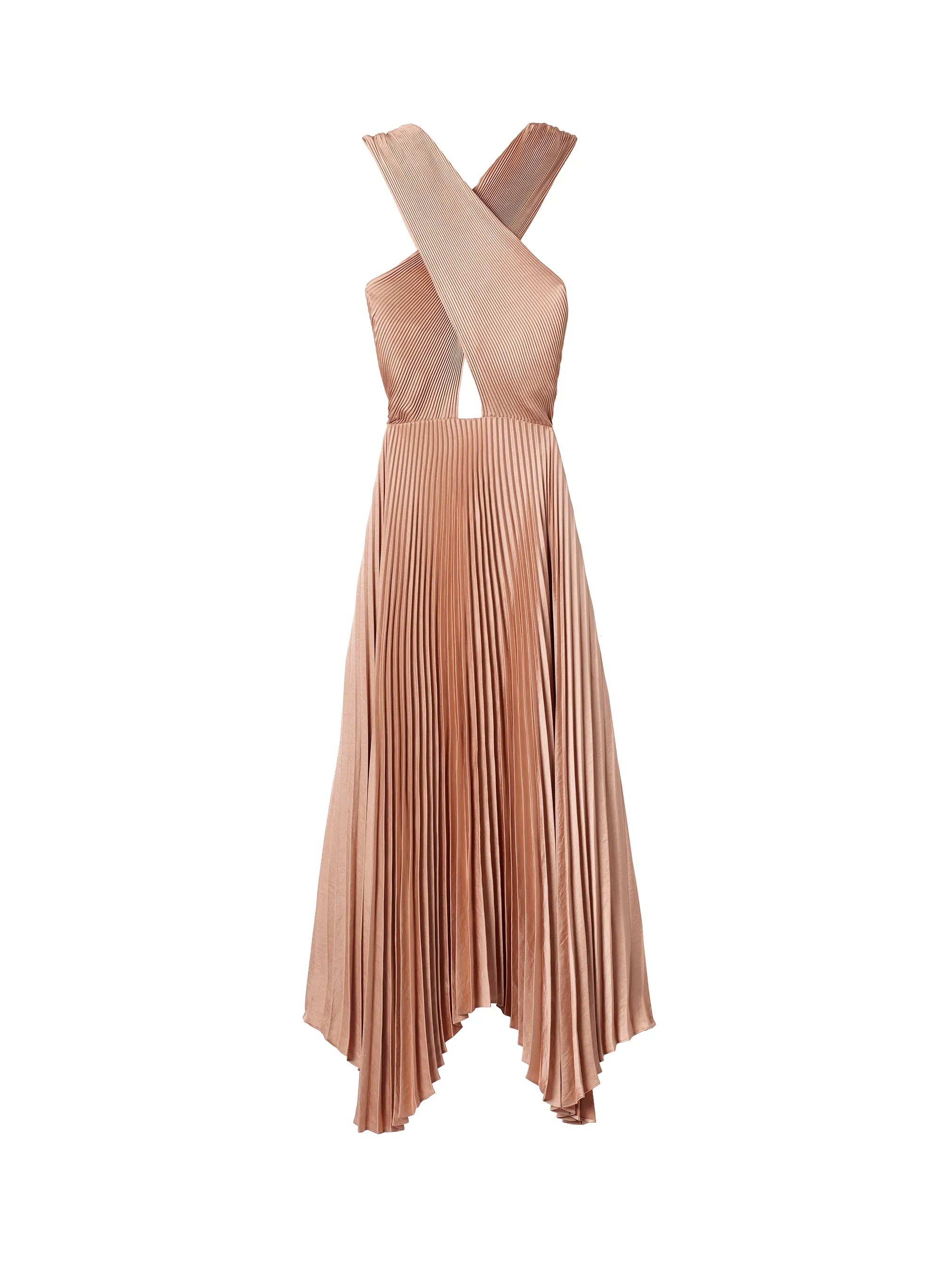 Athena II Satin Pleated Dress