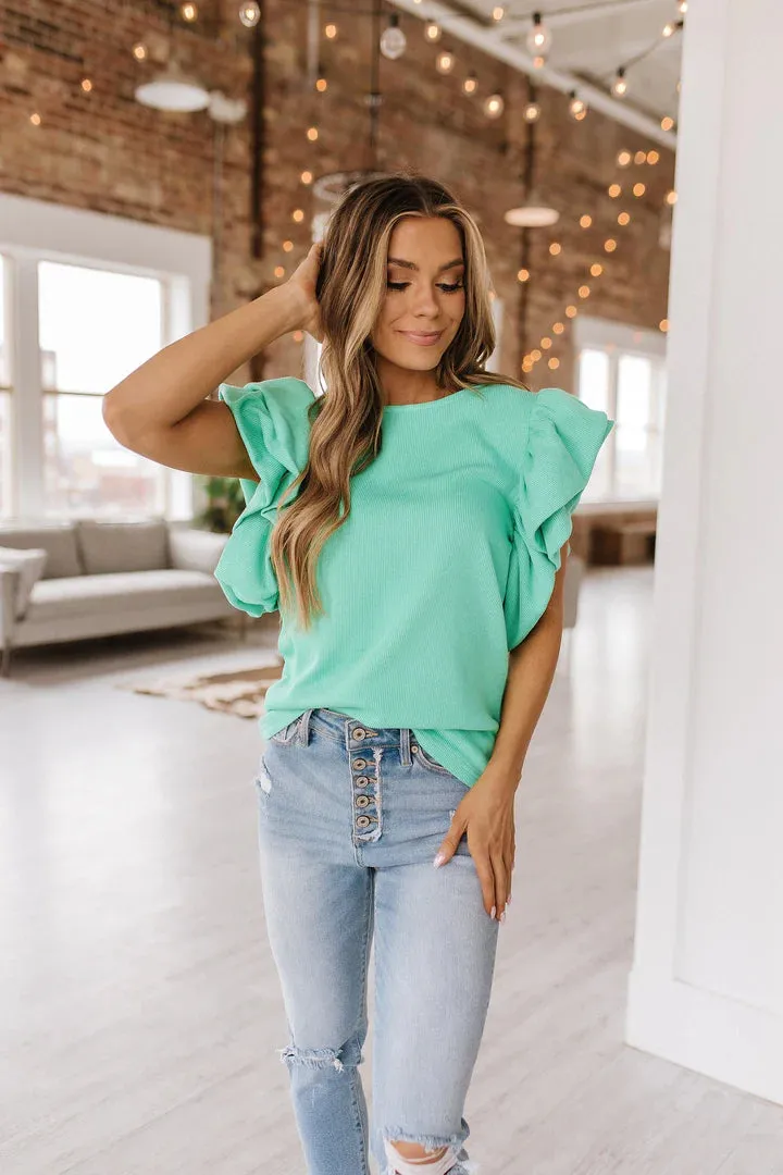 Aurelia Ruffle Sleeve Blouse