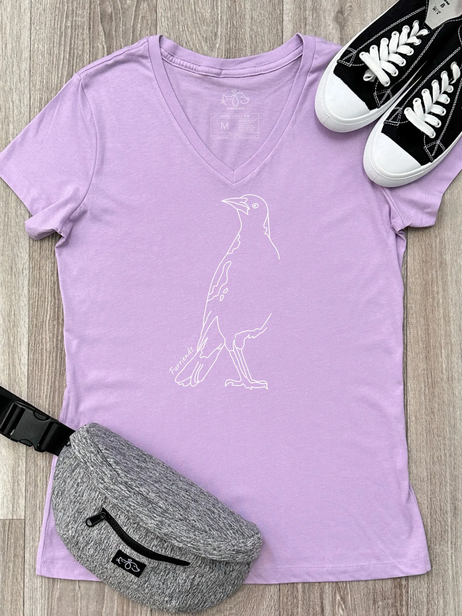 Australian Magpie Emma V-Neck Tee