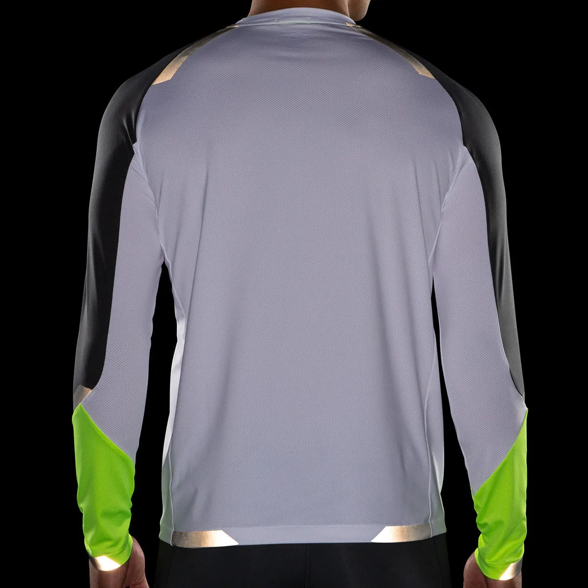 Brooks Run Visible Long Sleeve Mens | White/asphalt/nightlife