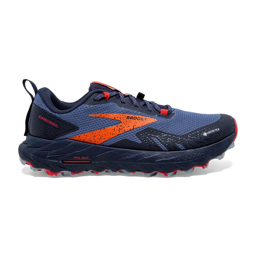 Cascadia Waterproof Trail Runner Navy (Women's size scale)