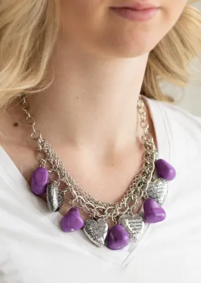 Change Of Heart Purple Necklace Set