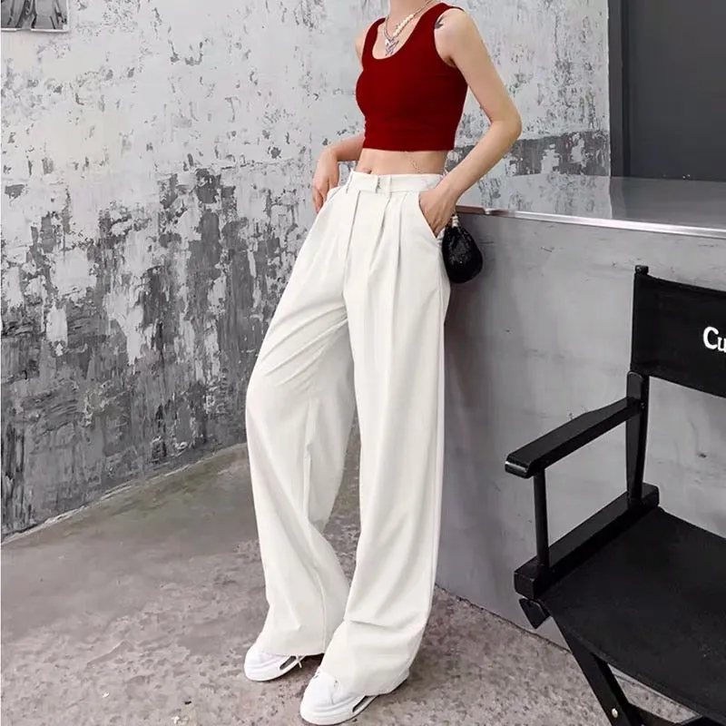 Classic Double Pleated Wide Leg Pants