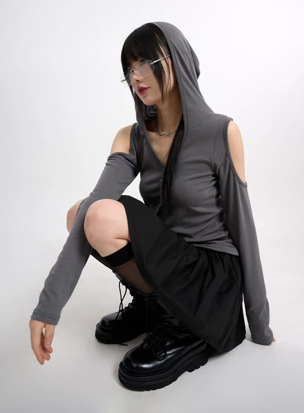 Cold Shoulder Hoodie CM415