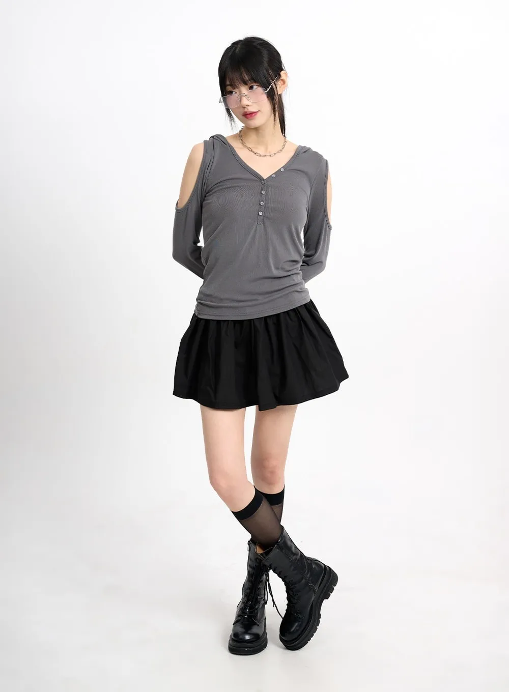 Cold Shoulder Hoodie CM415