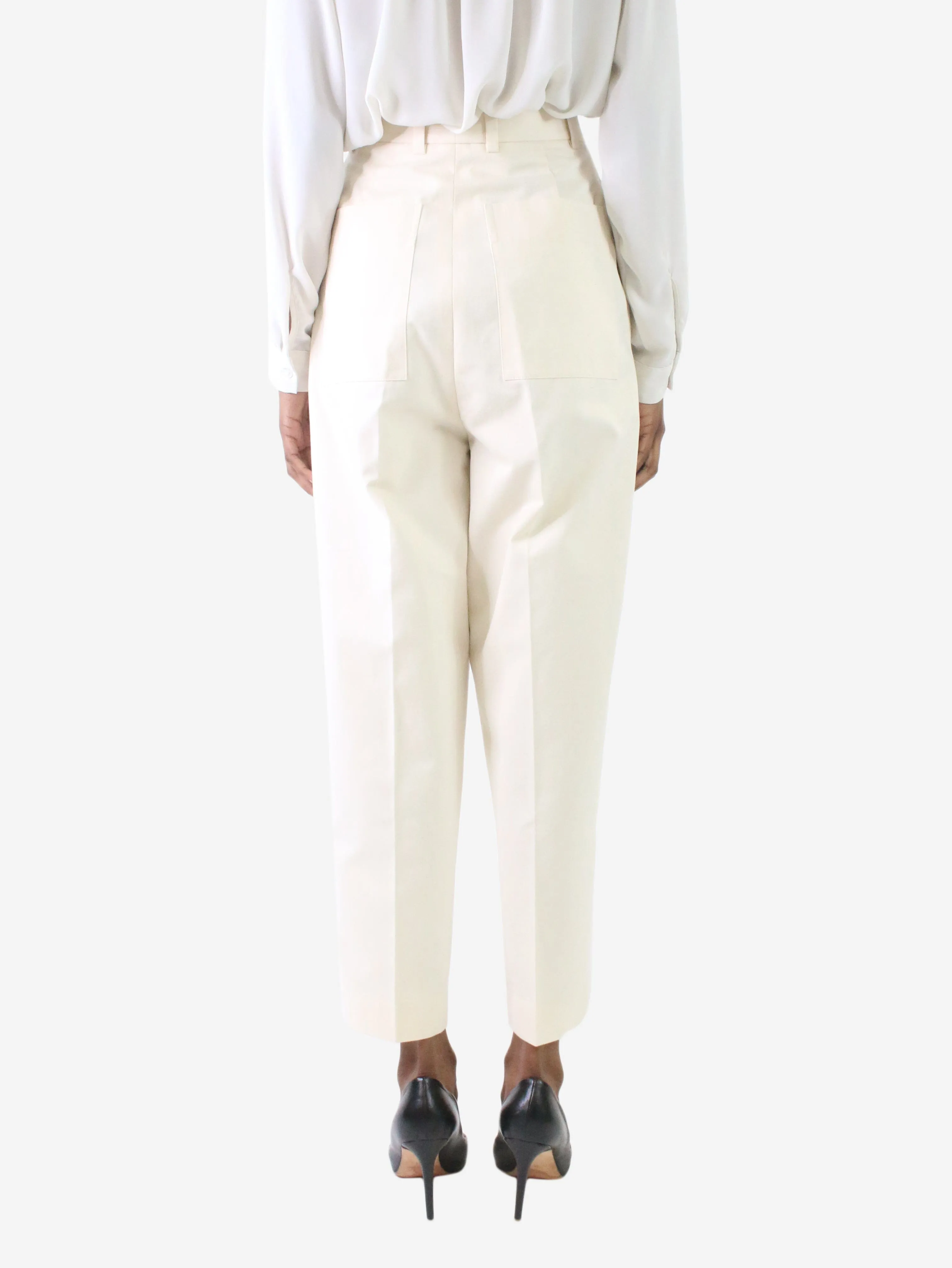 Cream pleated trousers - Size XS