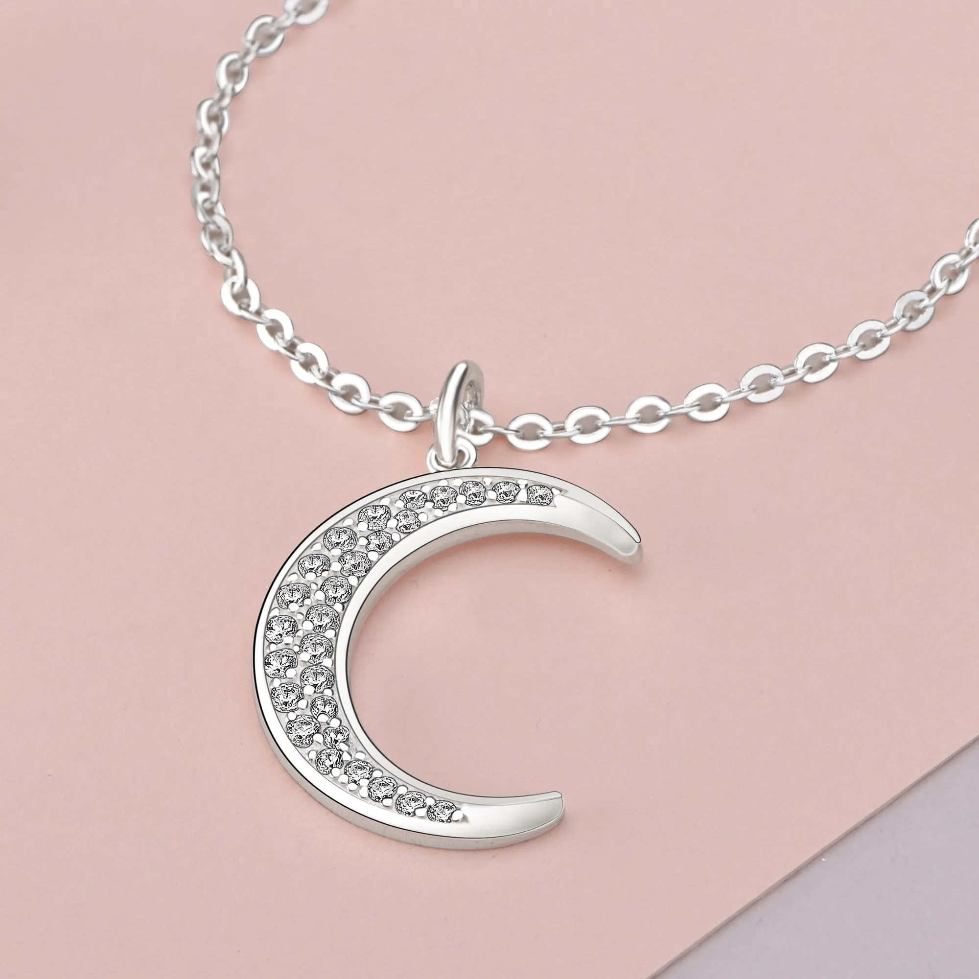 Crescent Moon Pendant Silver