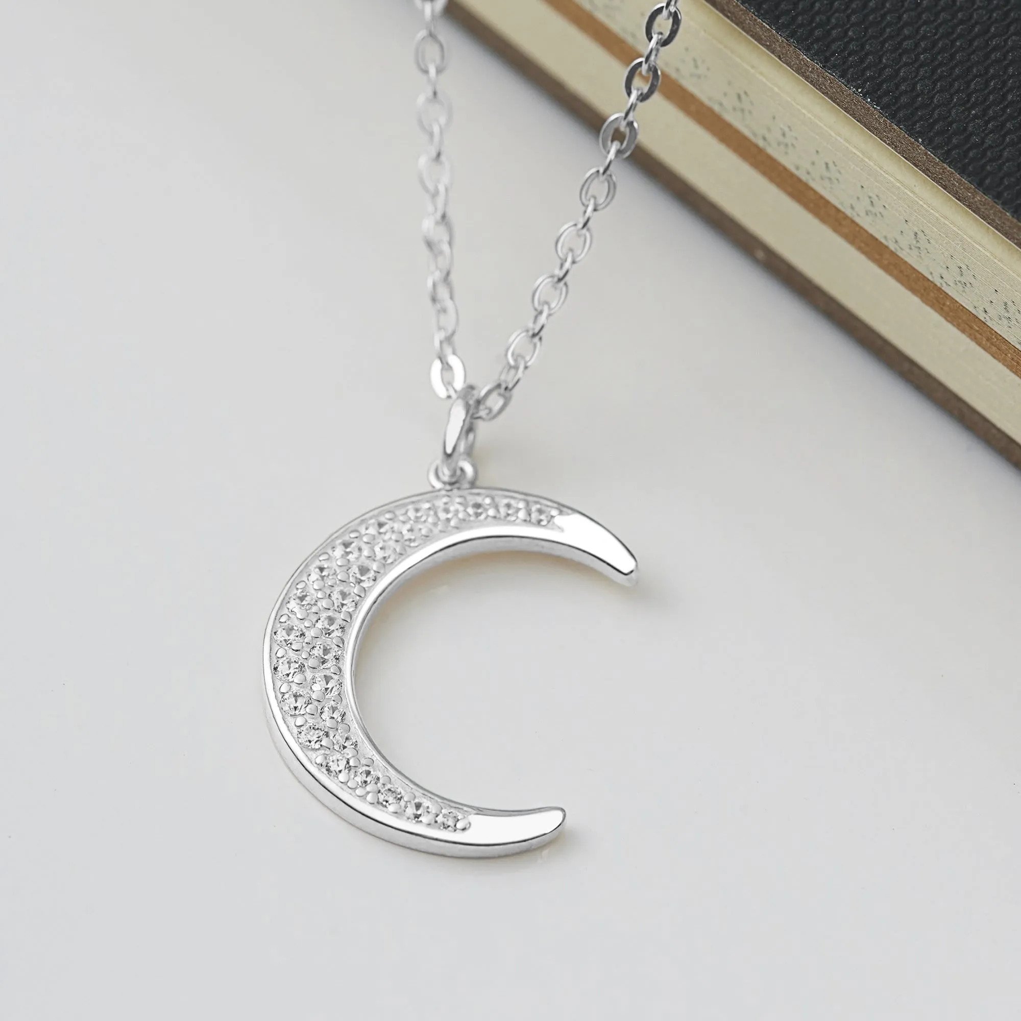 Crescent Moon Pendant Silver