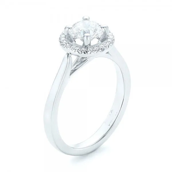 Custom Diamond Halo Engagement Ring [Setting Only] - EC089