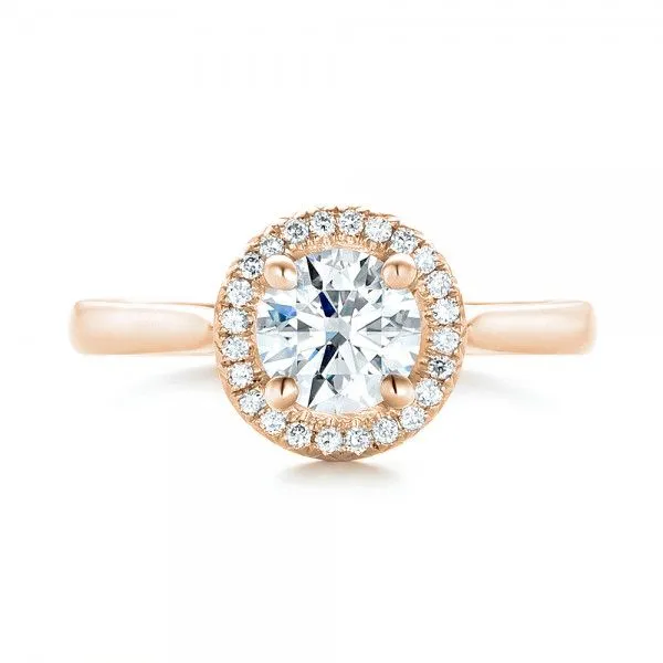 Custom Diamond Halo Engagement Ring [Setting Only] - EC089