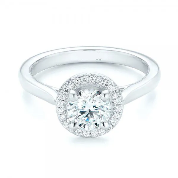 Custom Diamond Halo Engagement Ring [Setting Only] - EC089