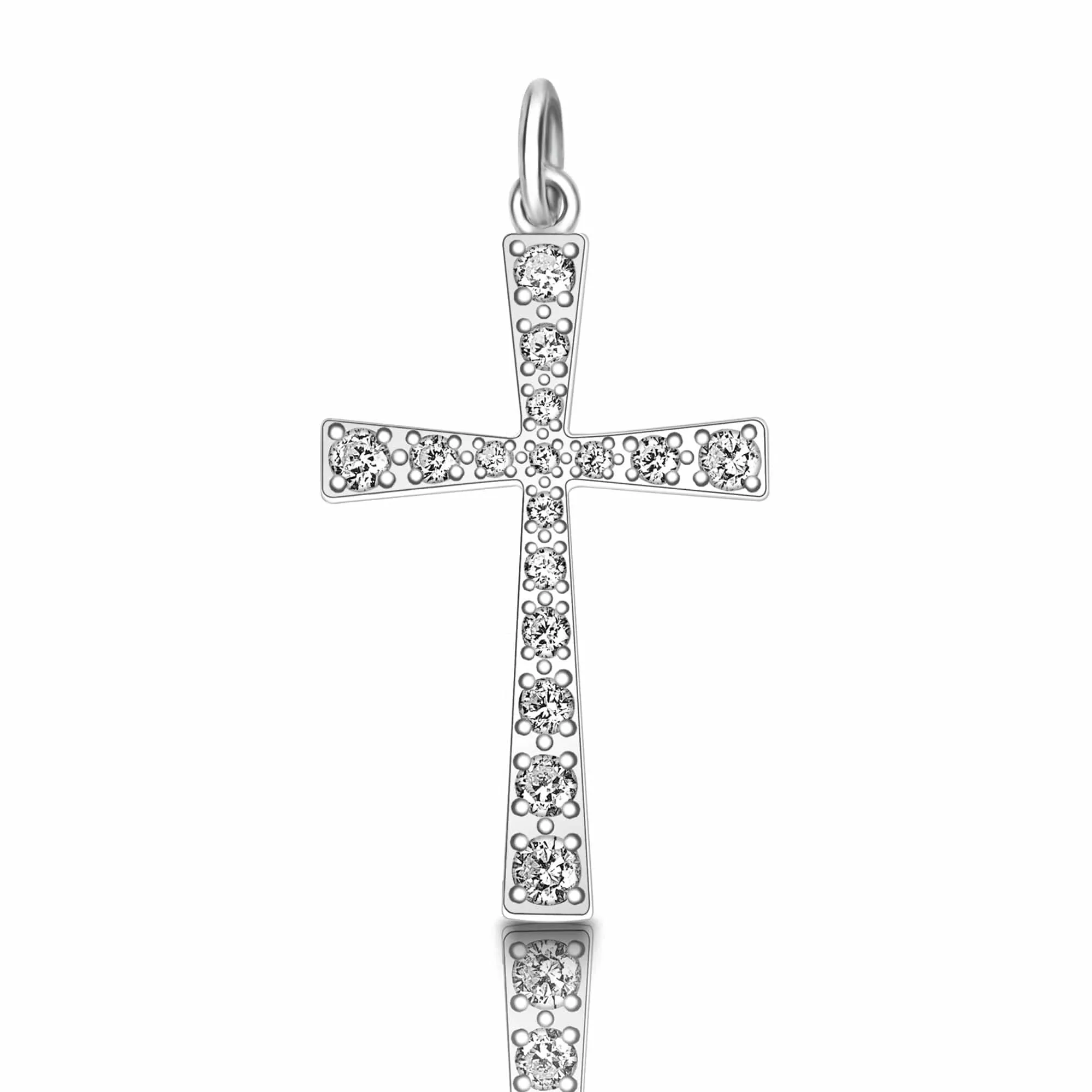 CZ Cross Sterling Silver Pendant