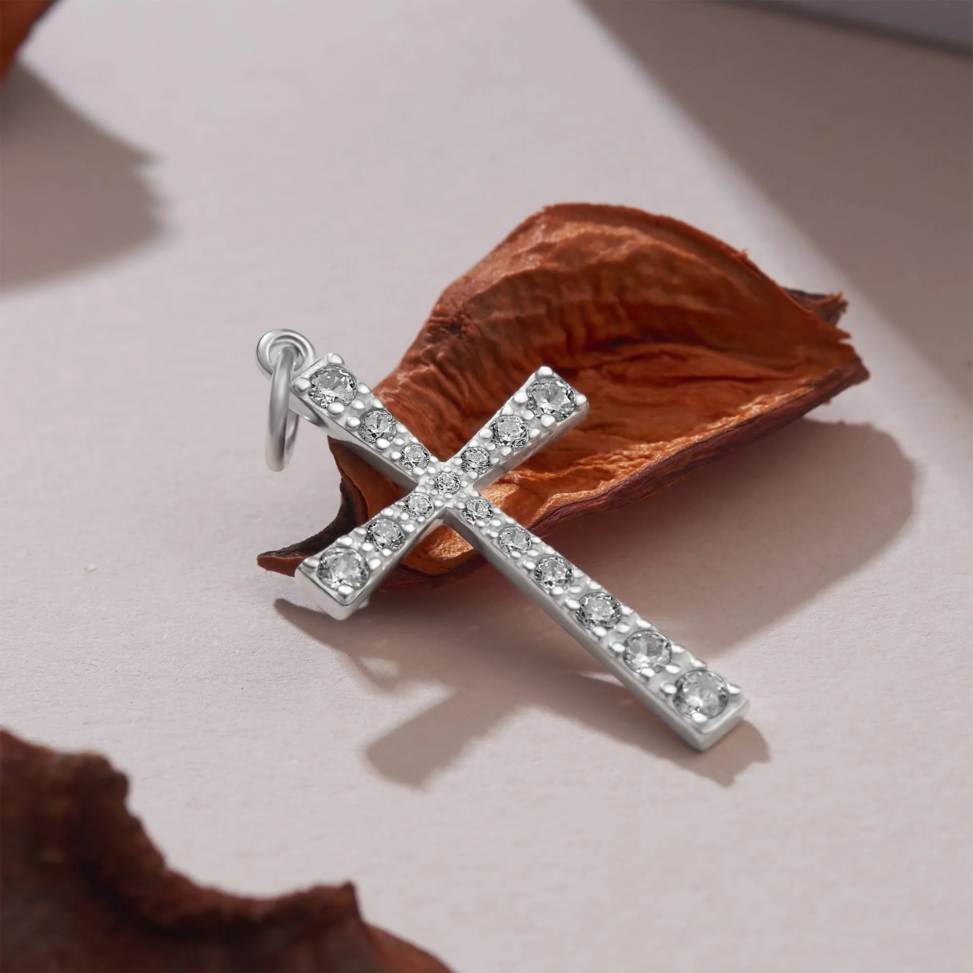 CZ Cross Sterling Silver Pendant