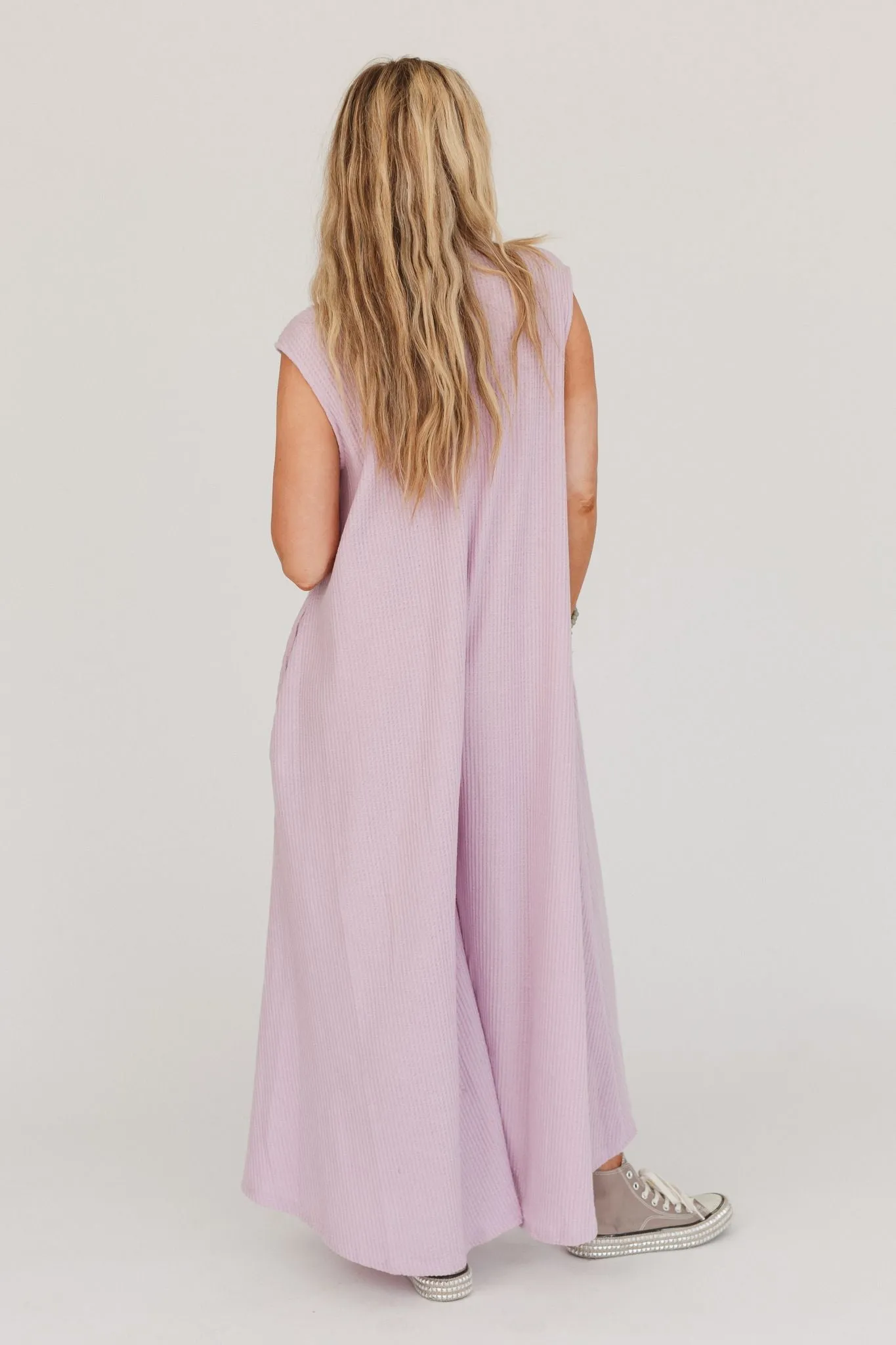 Daphne Waffle Jumpsuit - Lavender