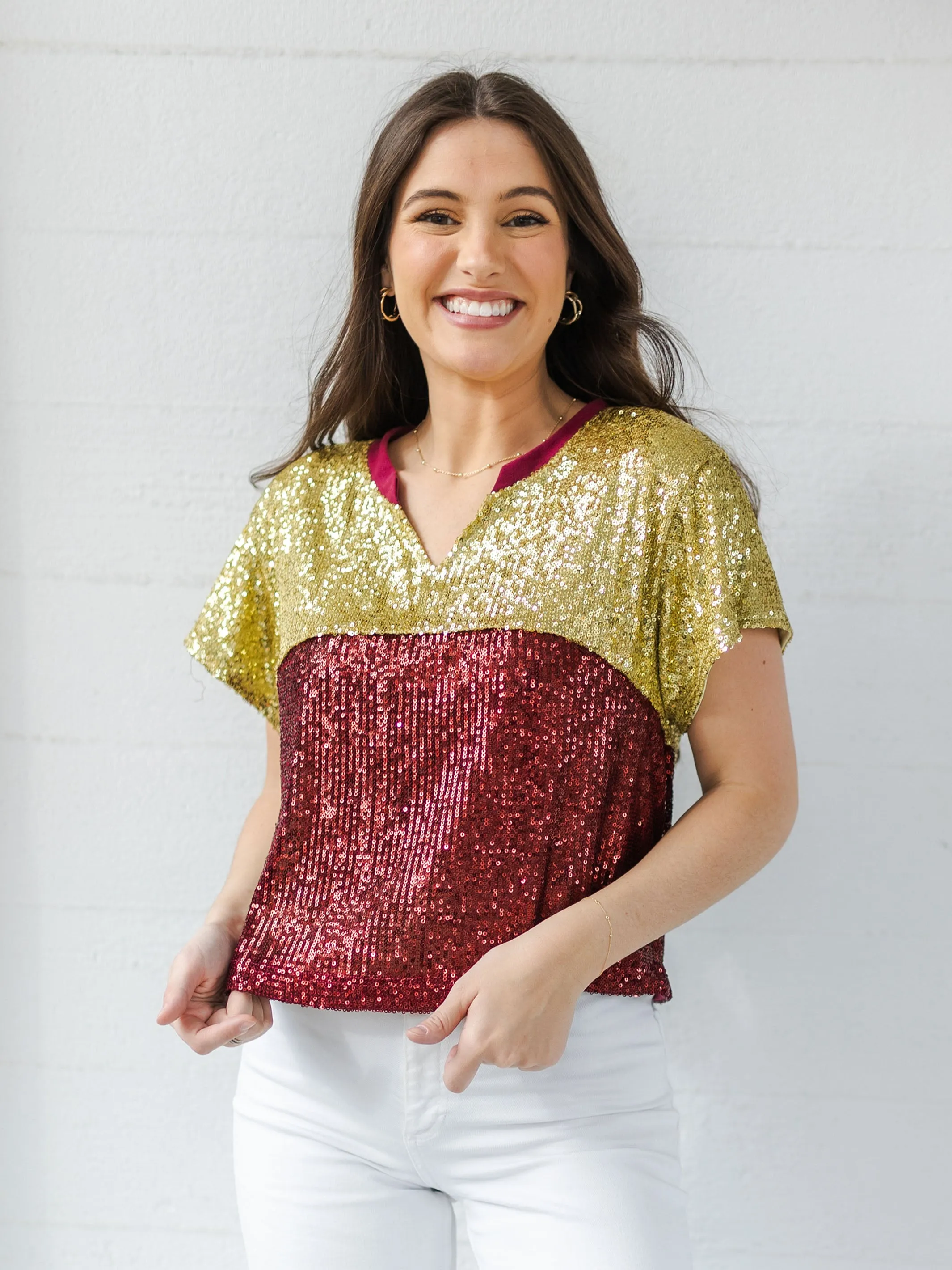 Diane Top | Garnet   Gold