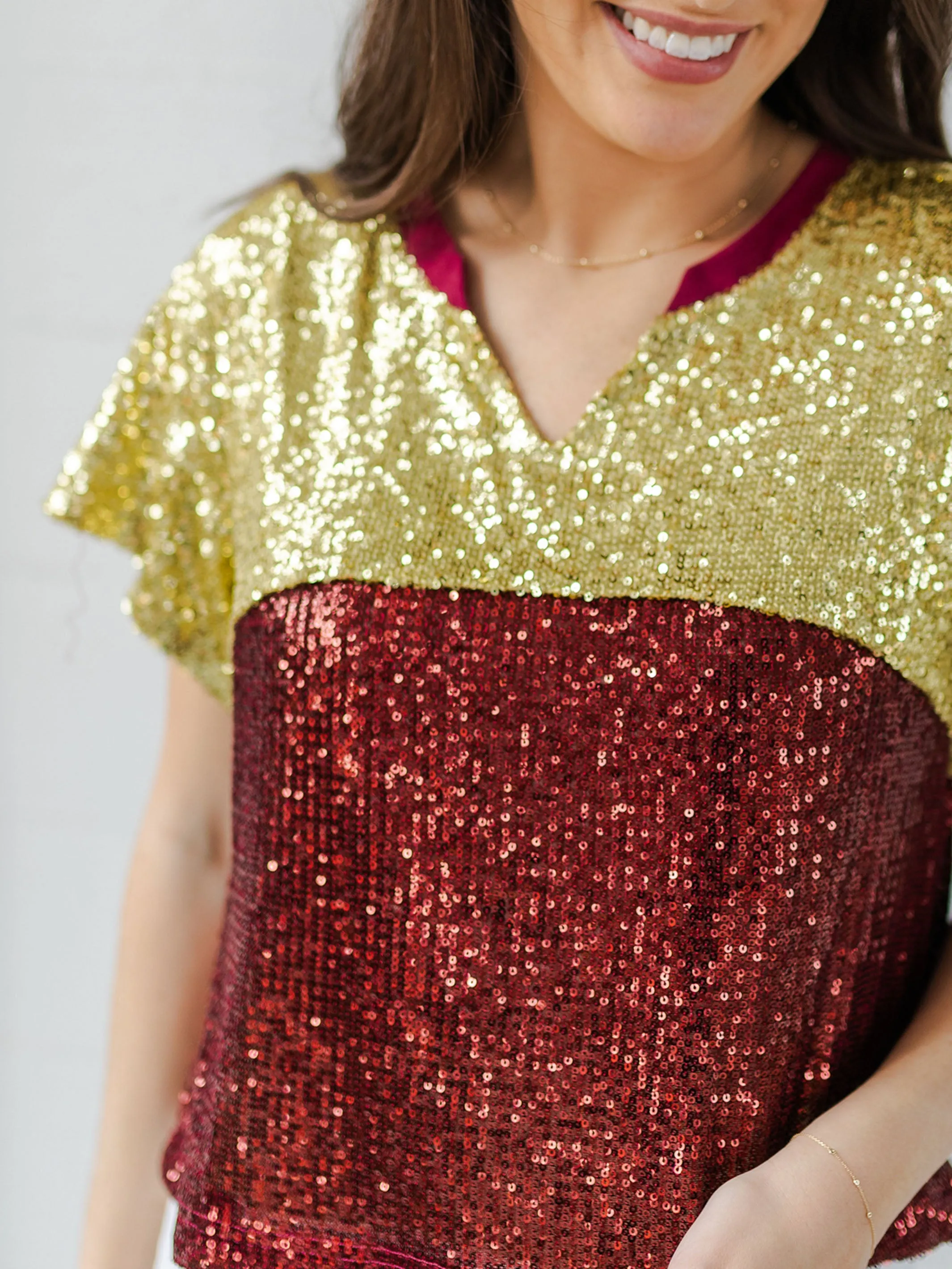 Diane Top | Garnet   Gold