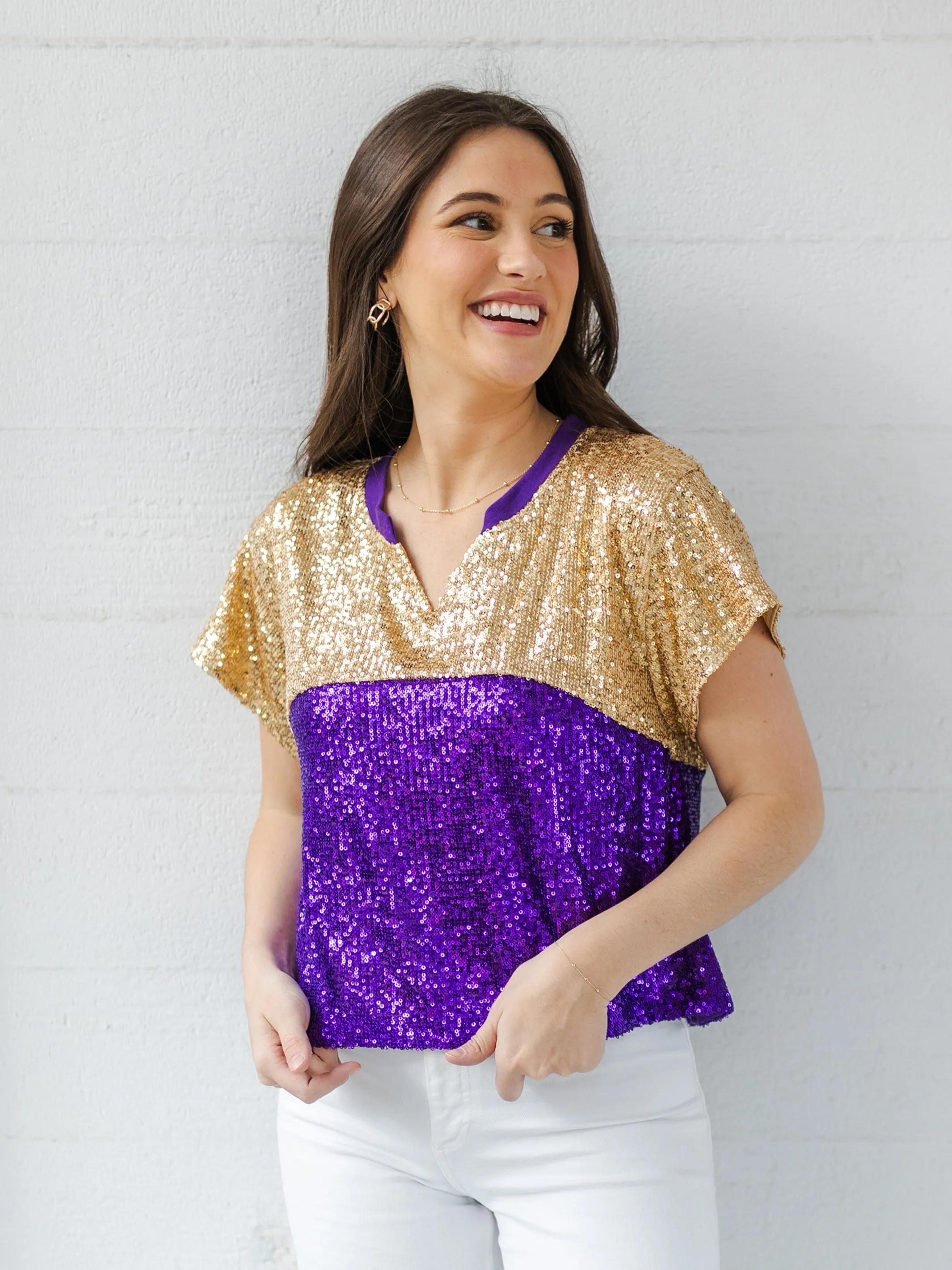 Diane Top | Purple   Gold