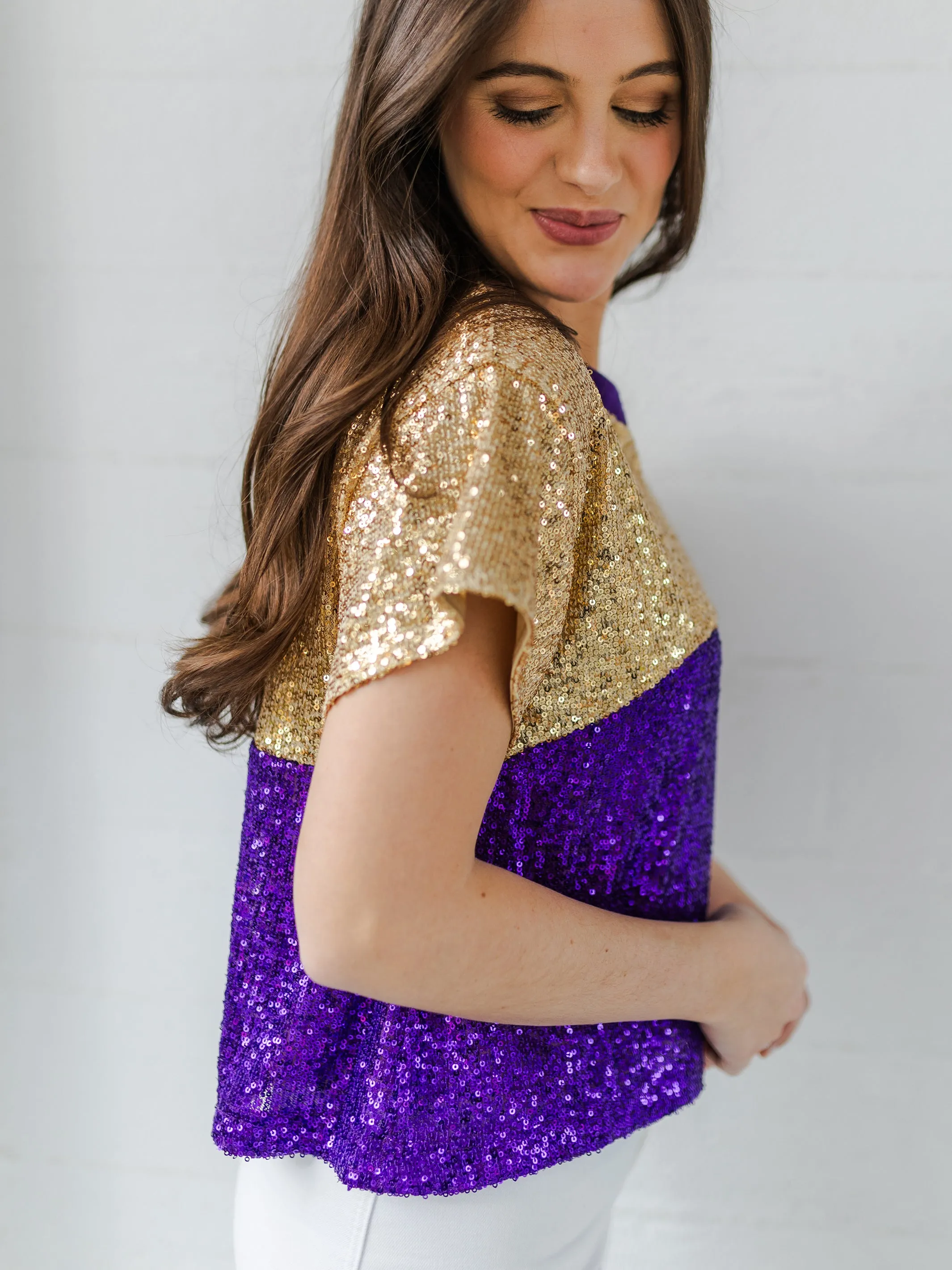 Diane Top | Purple   Gold