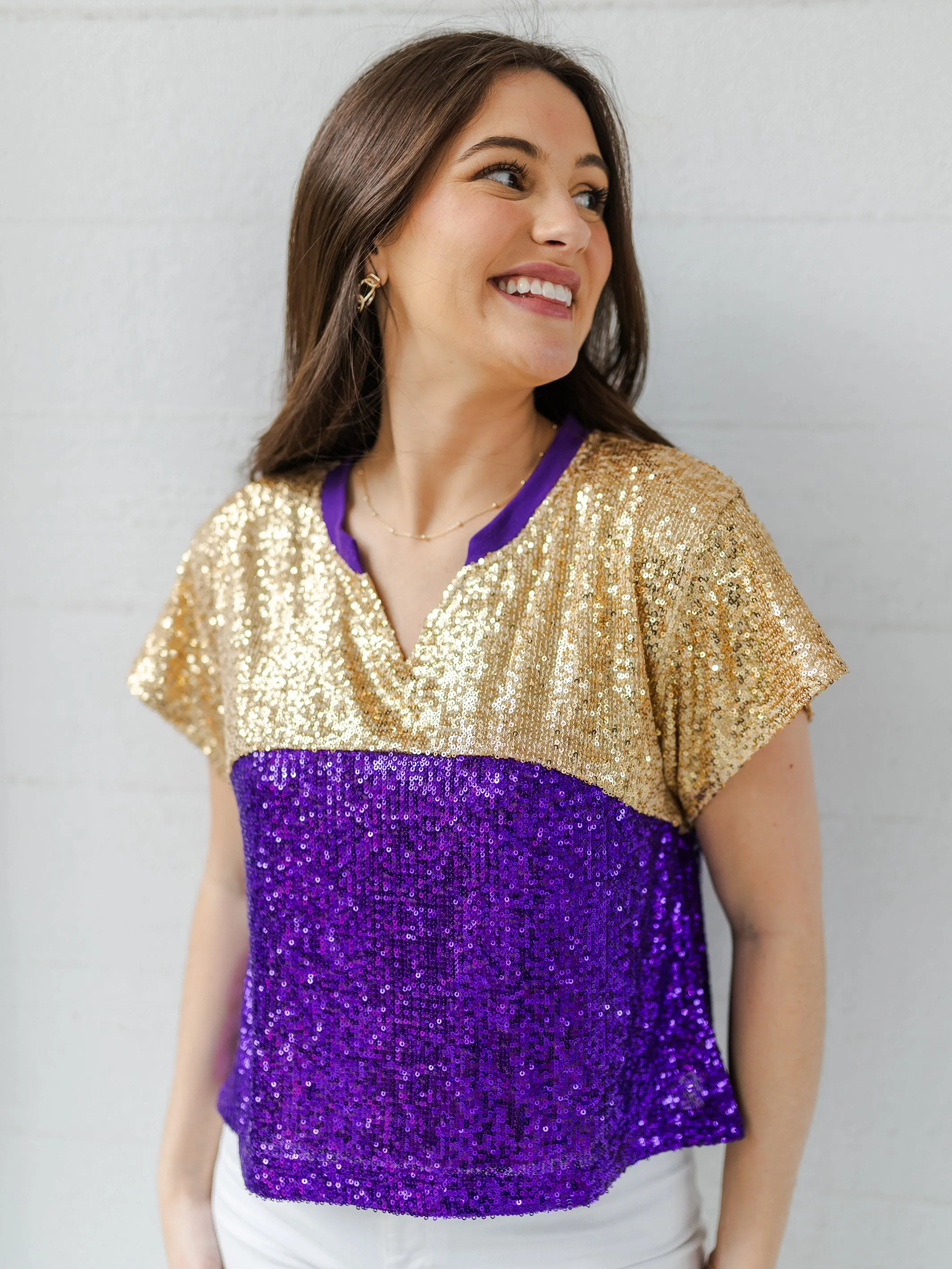 Diane Top | Purple   Gold