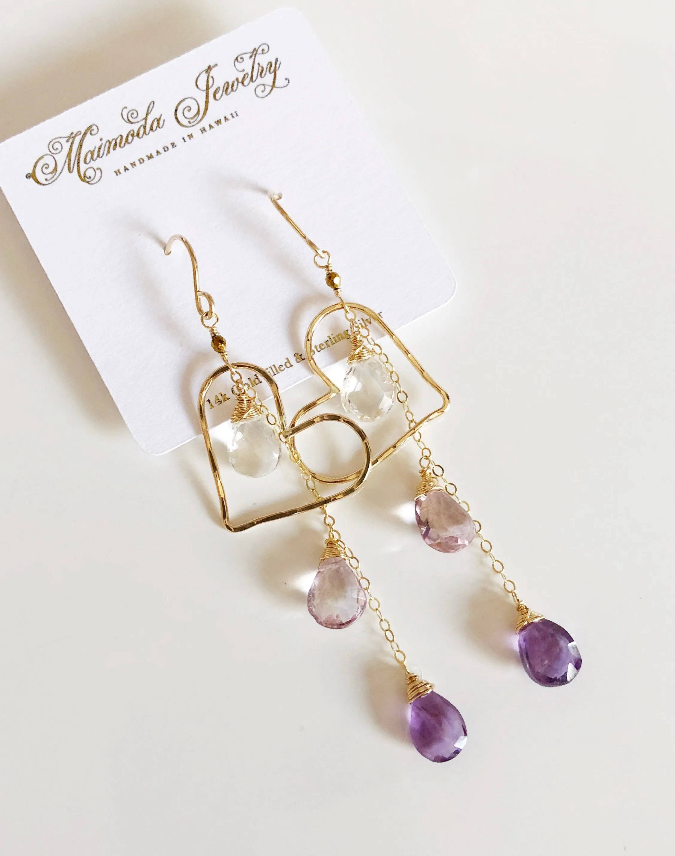 Earrings Aiko - purple ombré (E187)