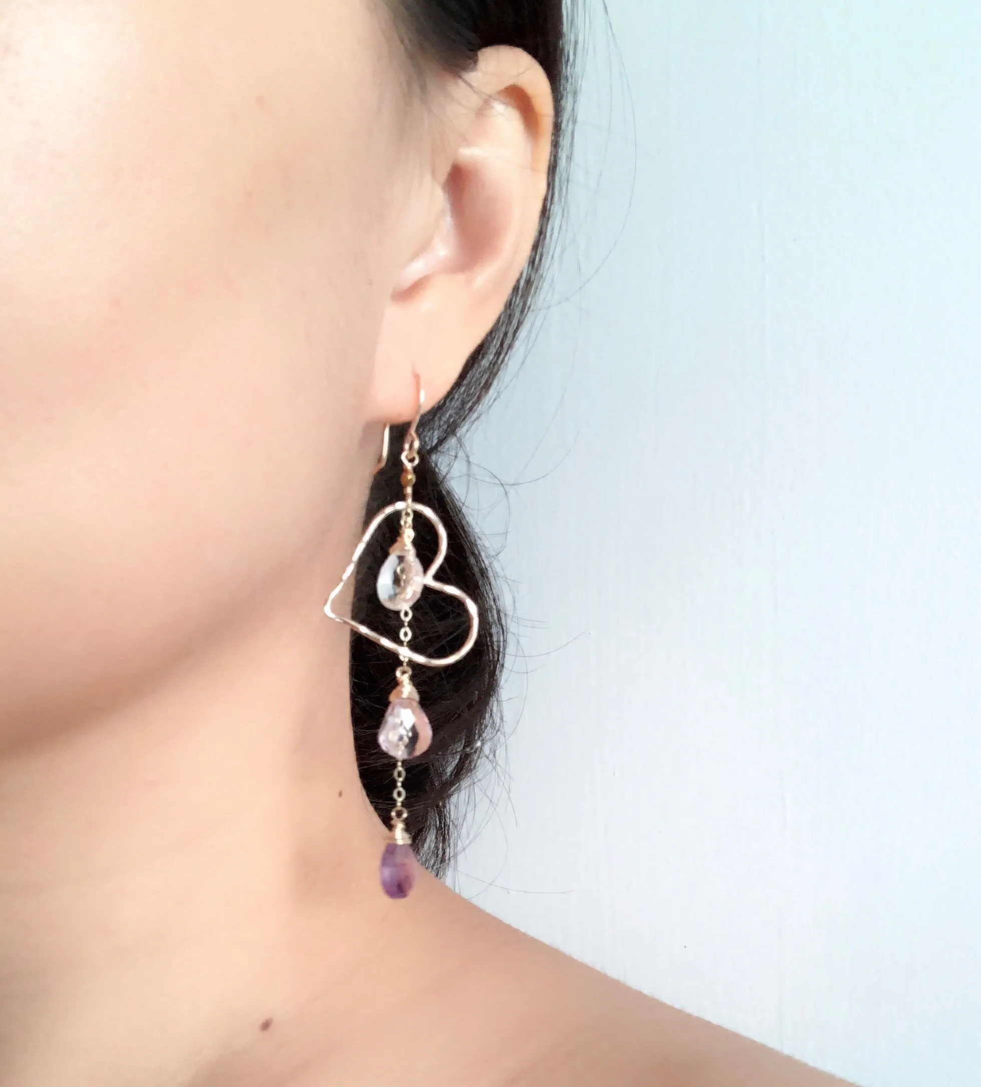 Earrings Aiko - purple ombré (E187)