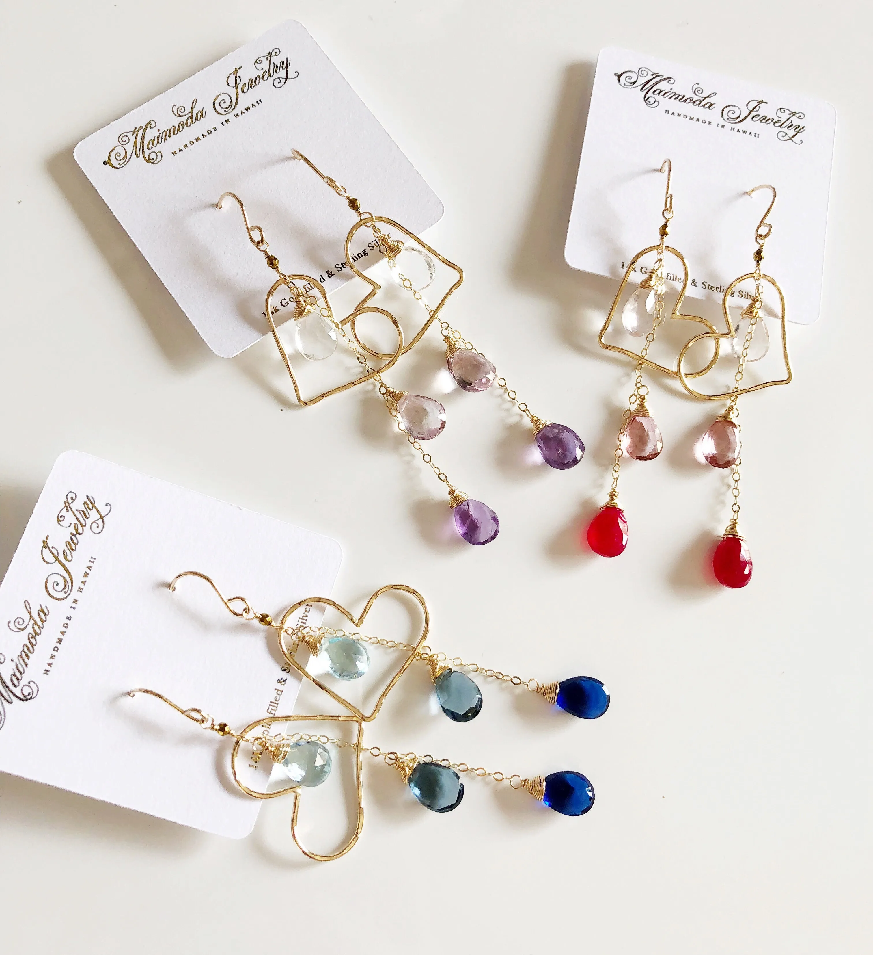 Earrings Aiko - purple ombré (E187)