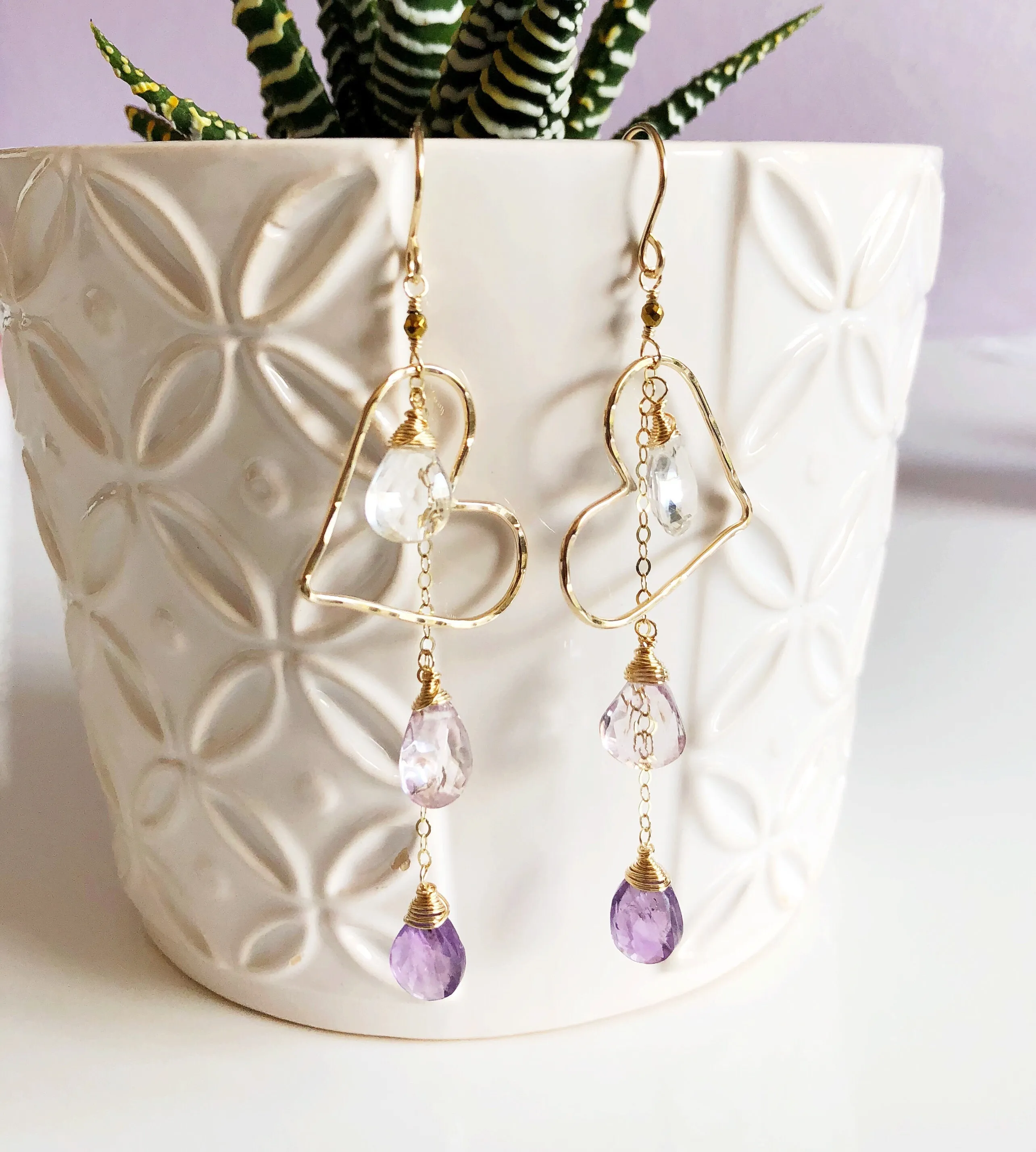 Earrings Aiko - purple ombré (E187)