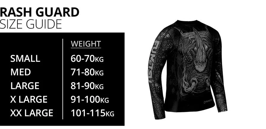 Fumetsu Arc Long Sleeve BJJ Rash Guard MMA Black