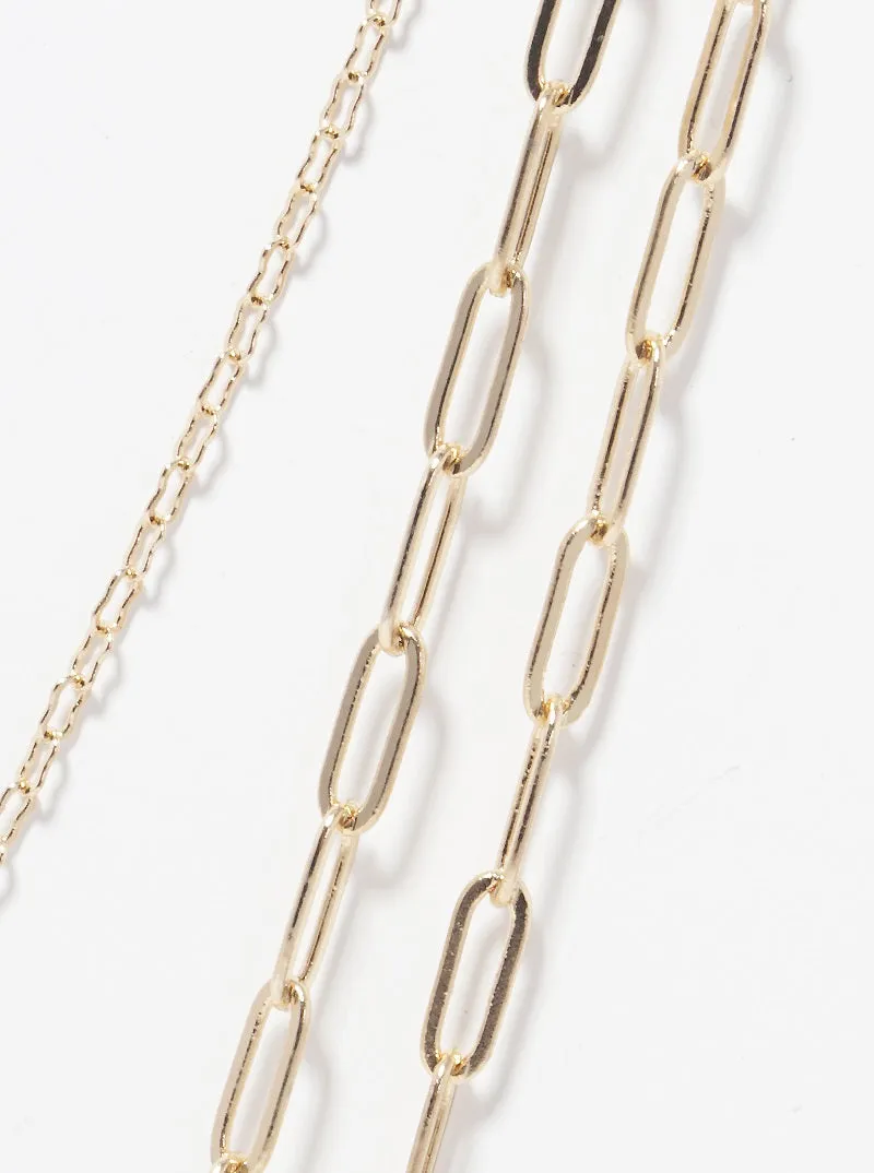 Gold Layered Linked Necklace