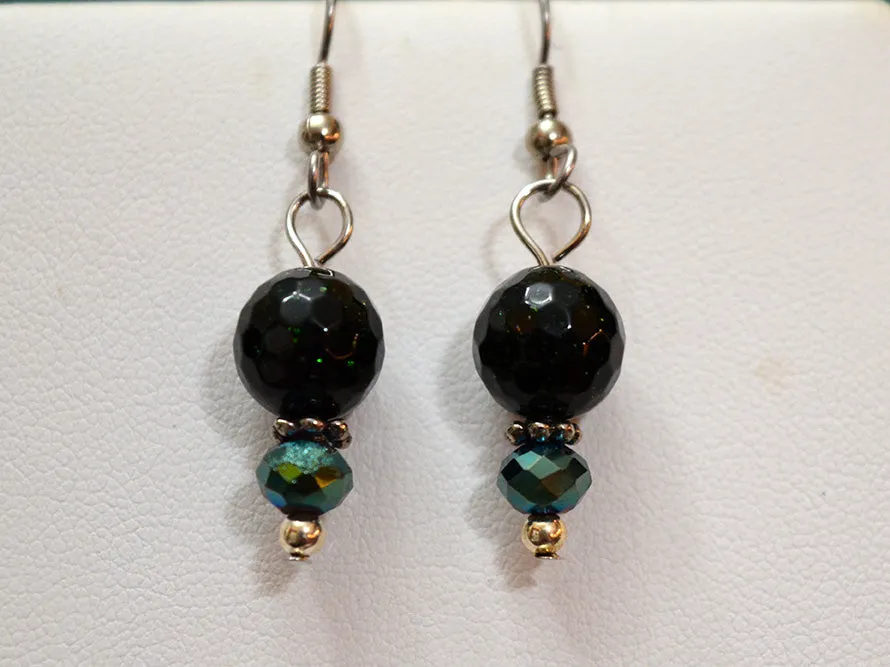 Green Goldstone Necklace and Earrings