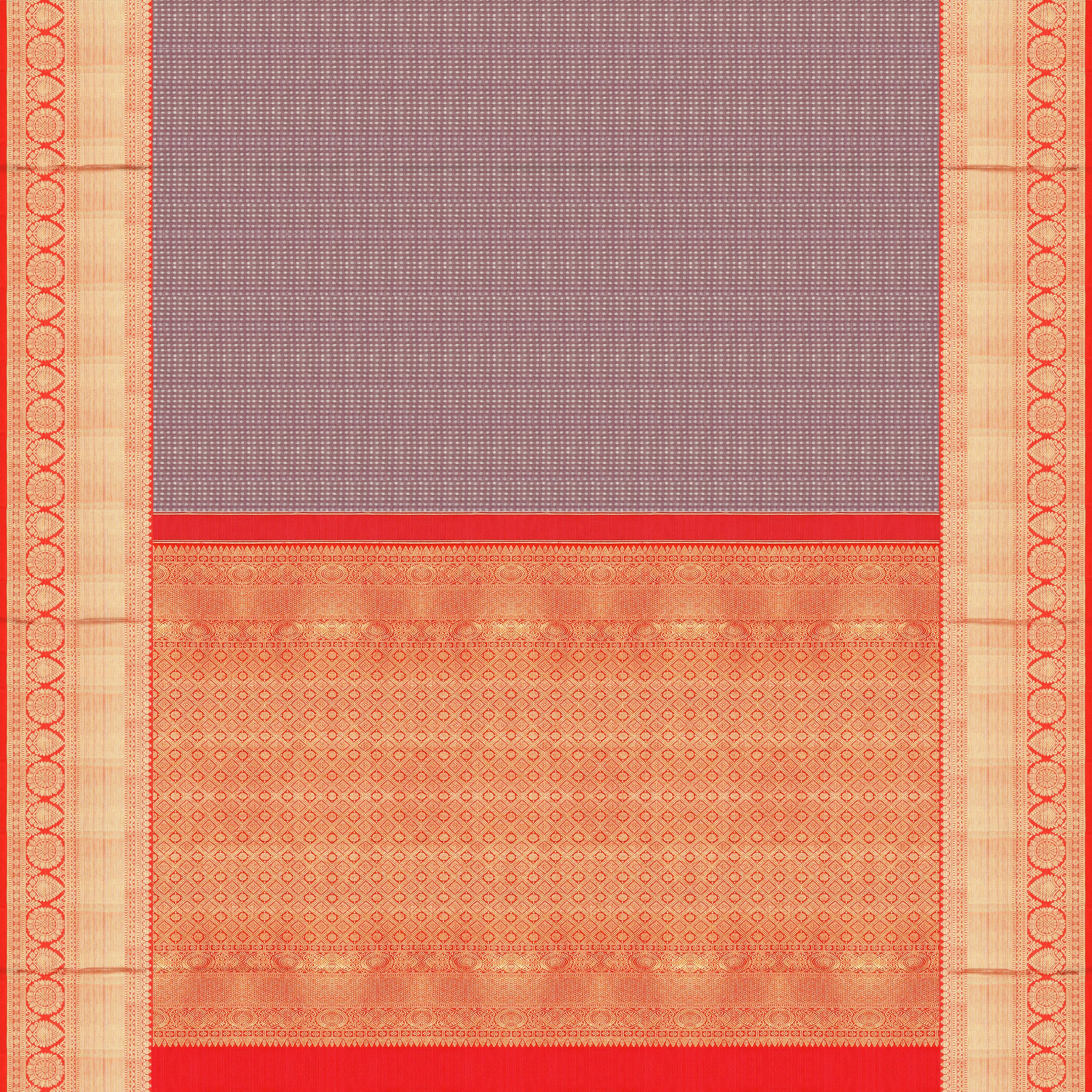 Handwoven Lilac with Red Kanjivaram Silk Saree - 1054T003155DSC