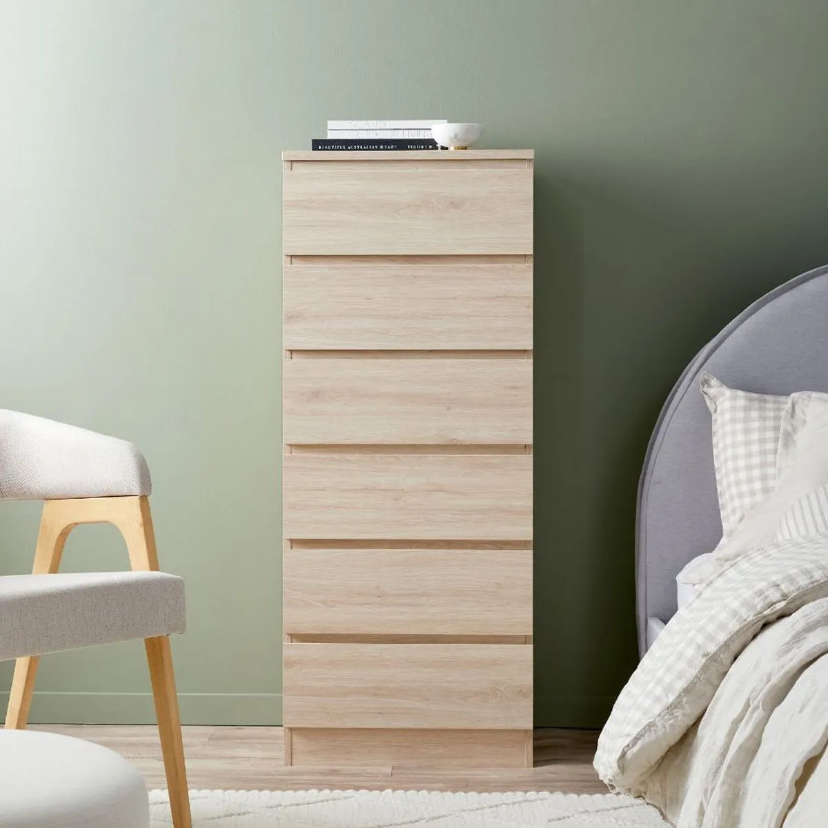 Jolt Six Drawer - Slim - Natural