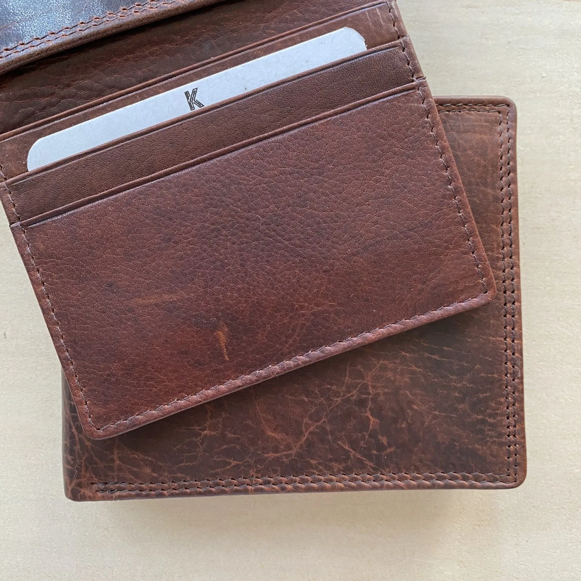 Kevin Men's Brown Leather Wallet, Personalised - KALGHI