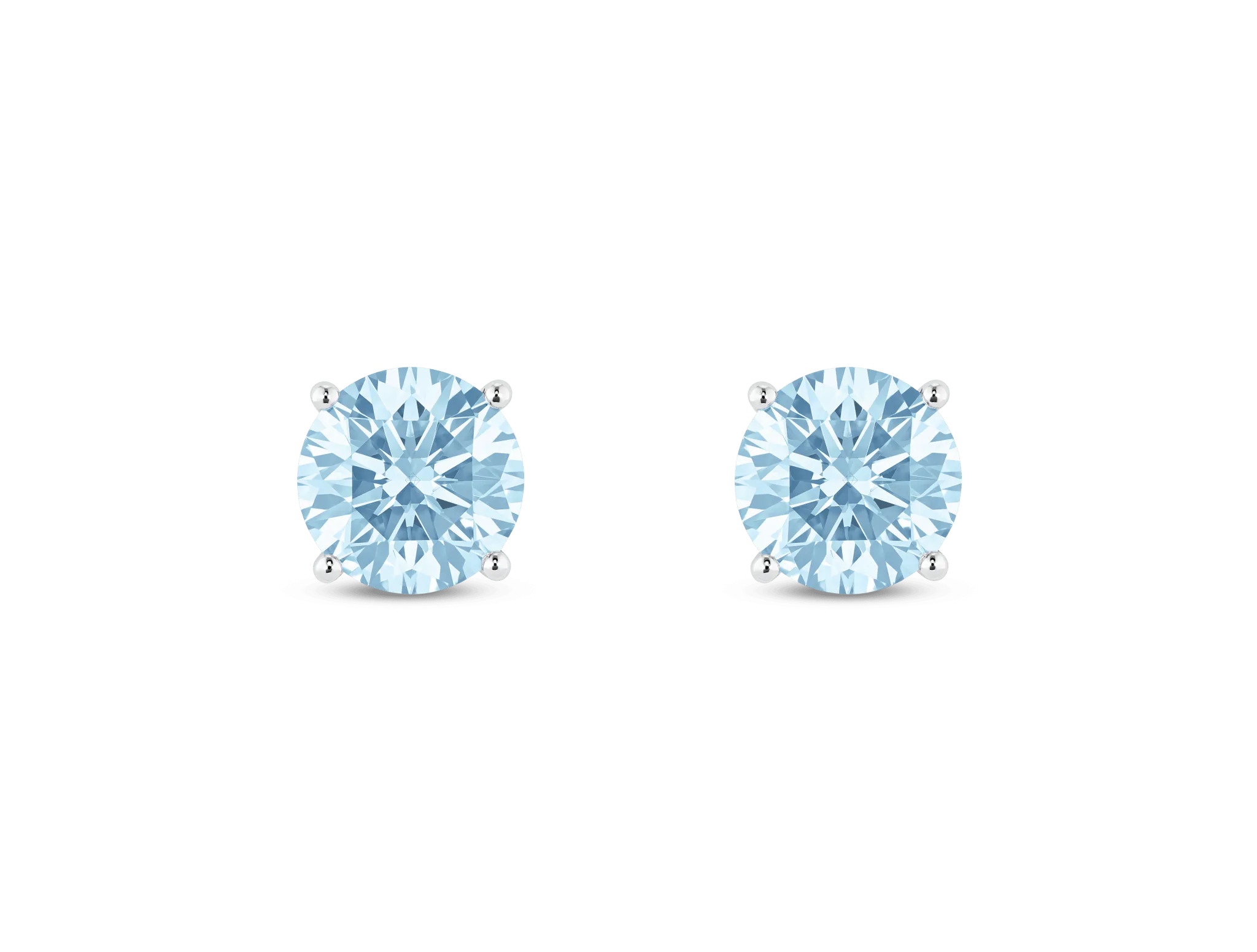 Lab-Grown Diamond 2ct. tw. Round Brilliant Solitaire Studs | Blue