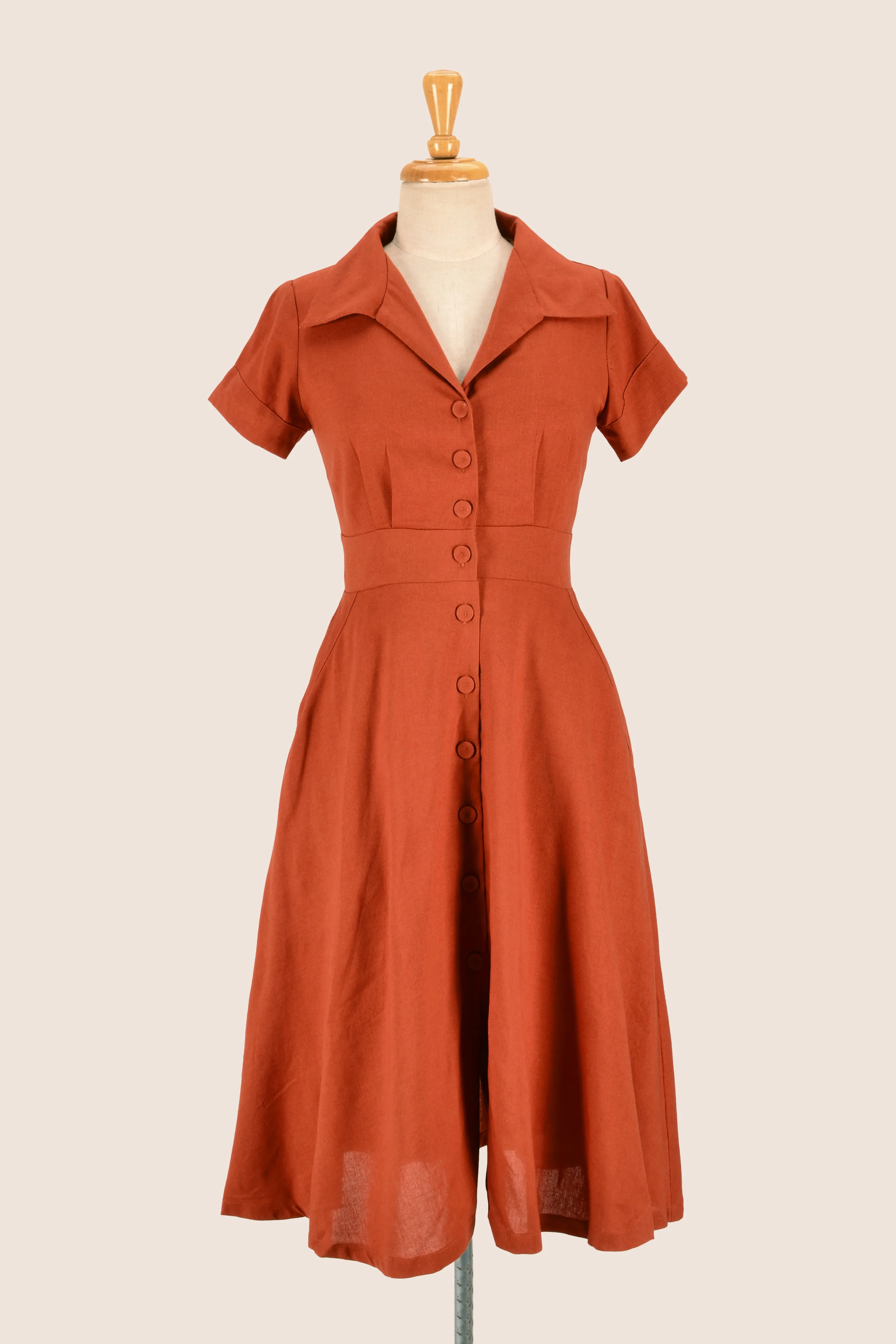 Loretta Rust Dress