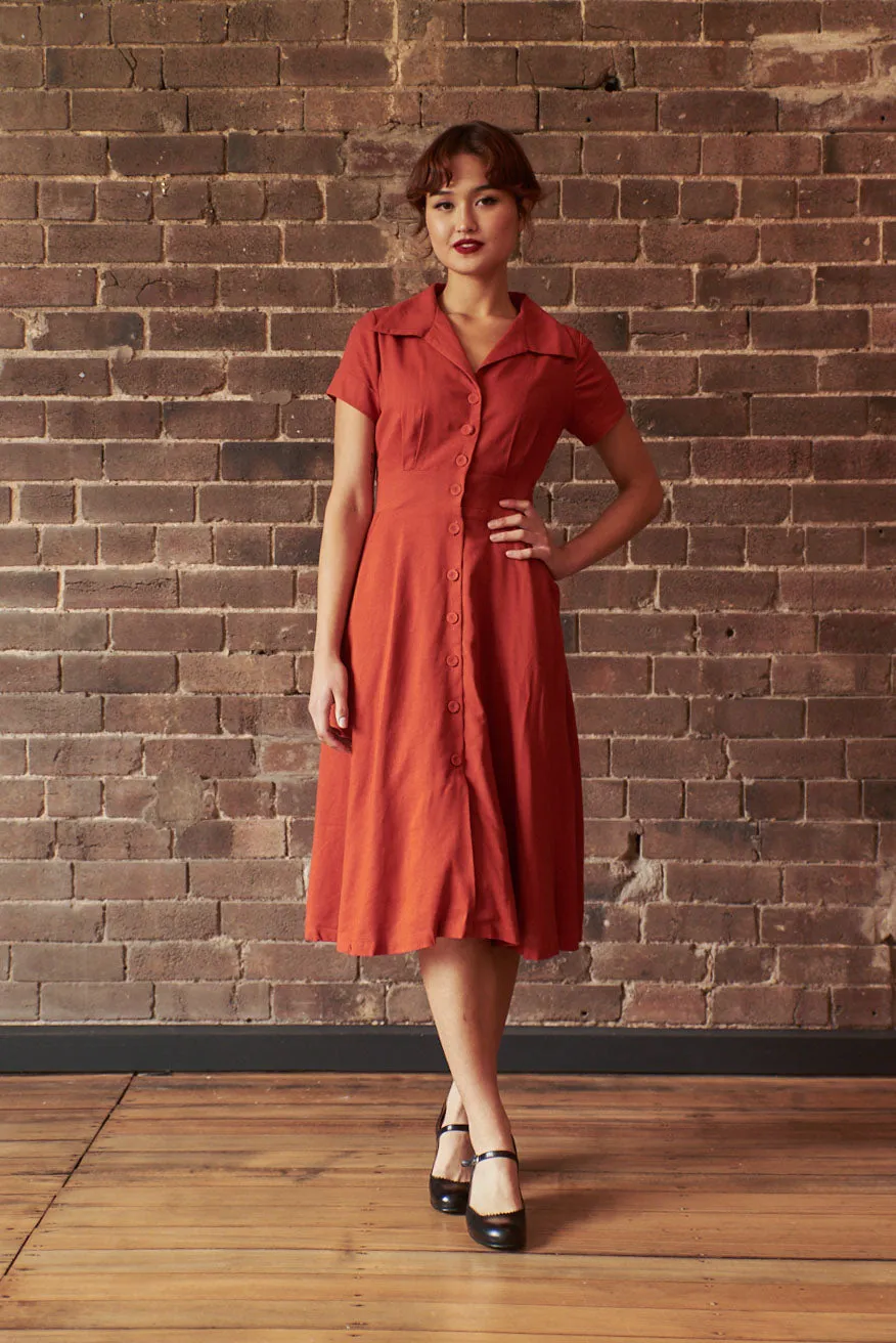 Loretta Rust Dress