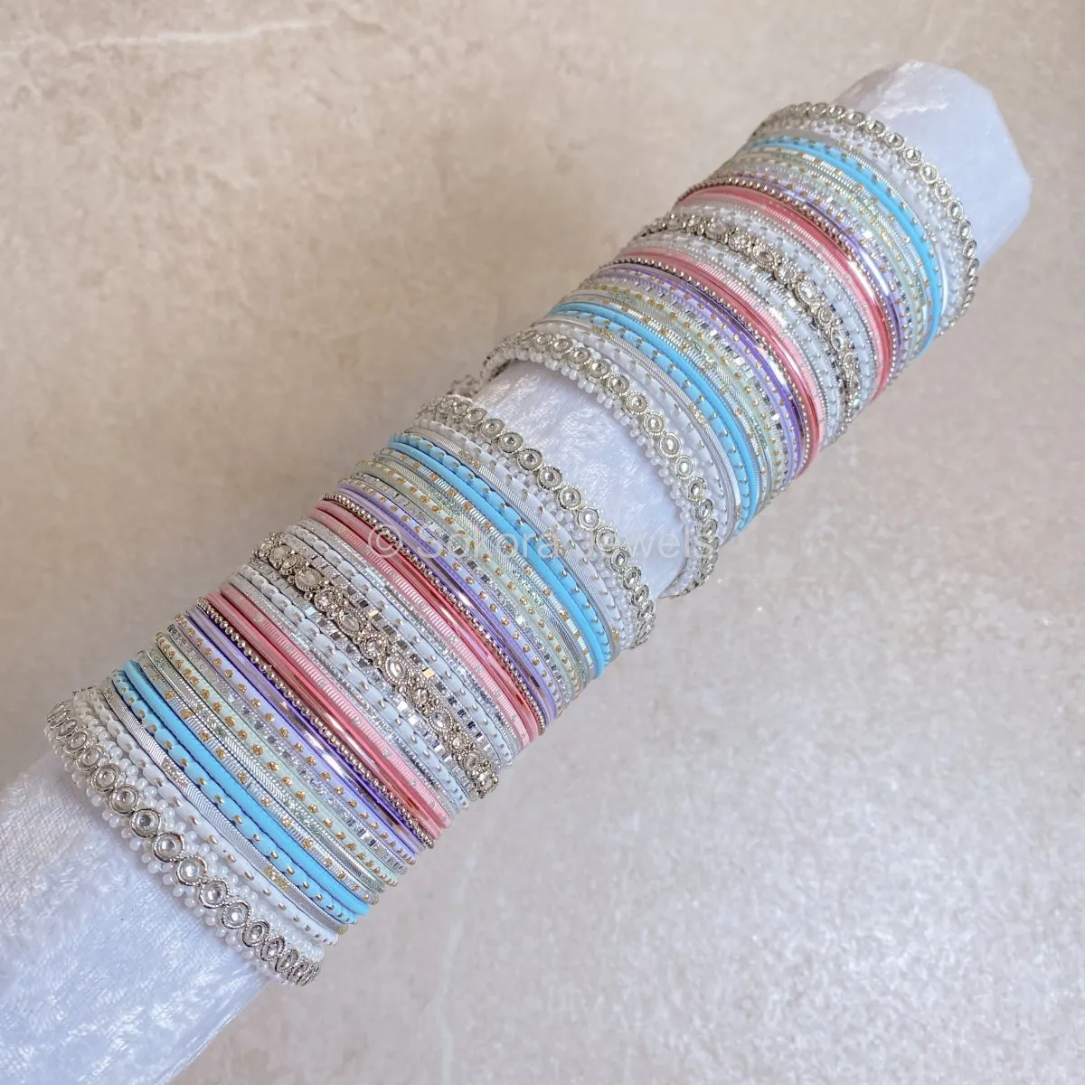 Luxury Pastel Multi Shade Bangle Set